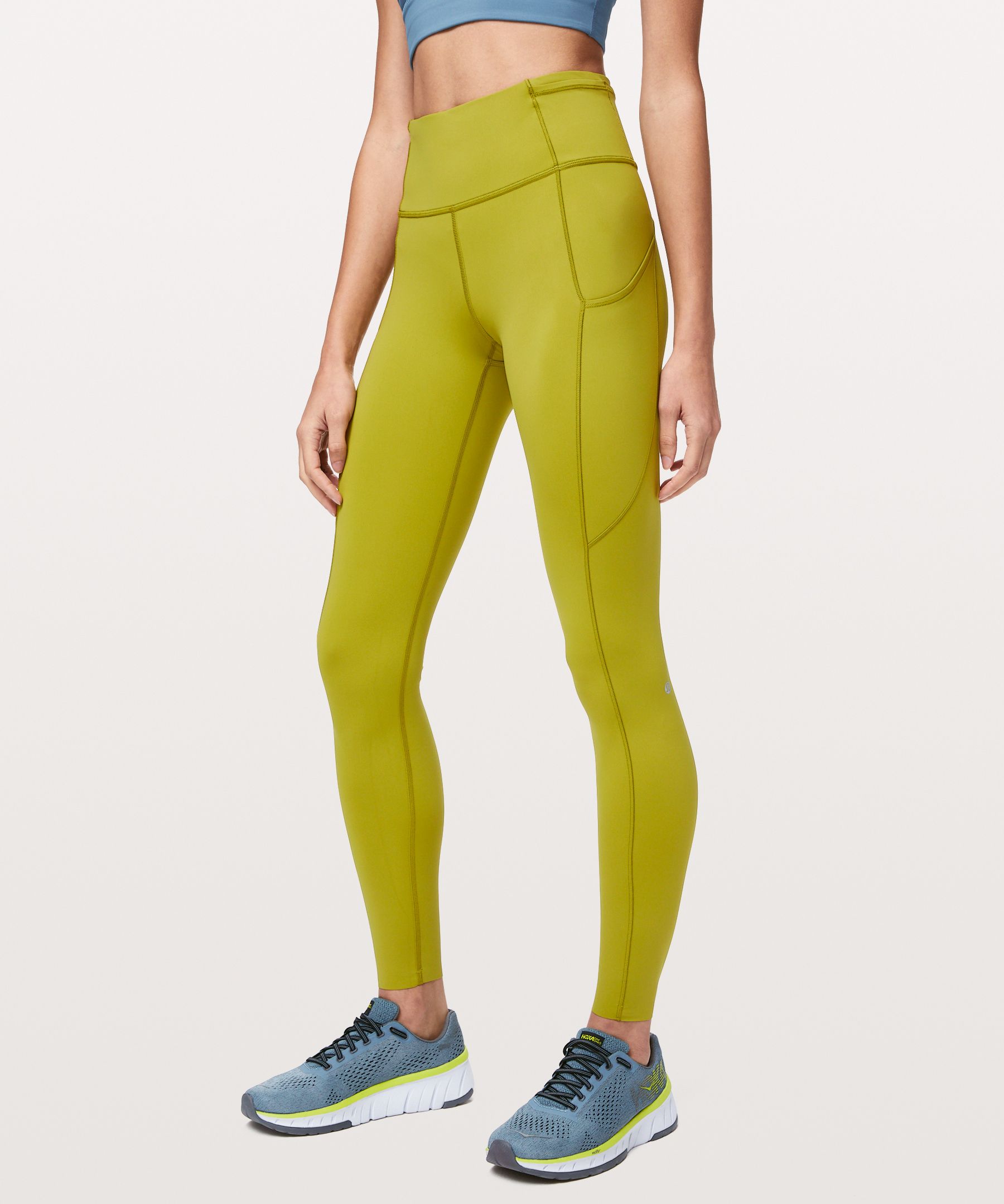 Lululemon Fast And Free High-rise Tight 28" *non-reflective In Golden Lime