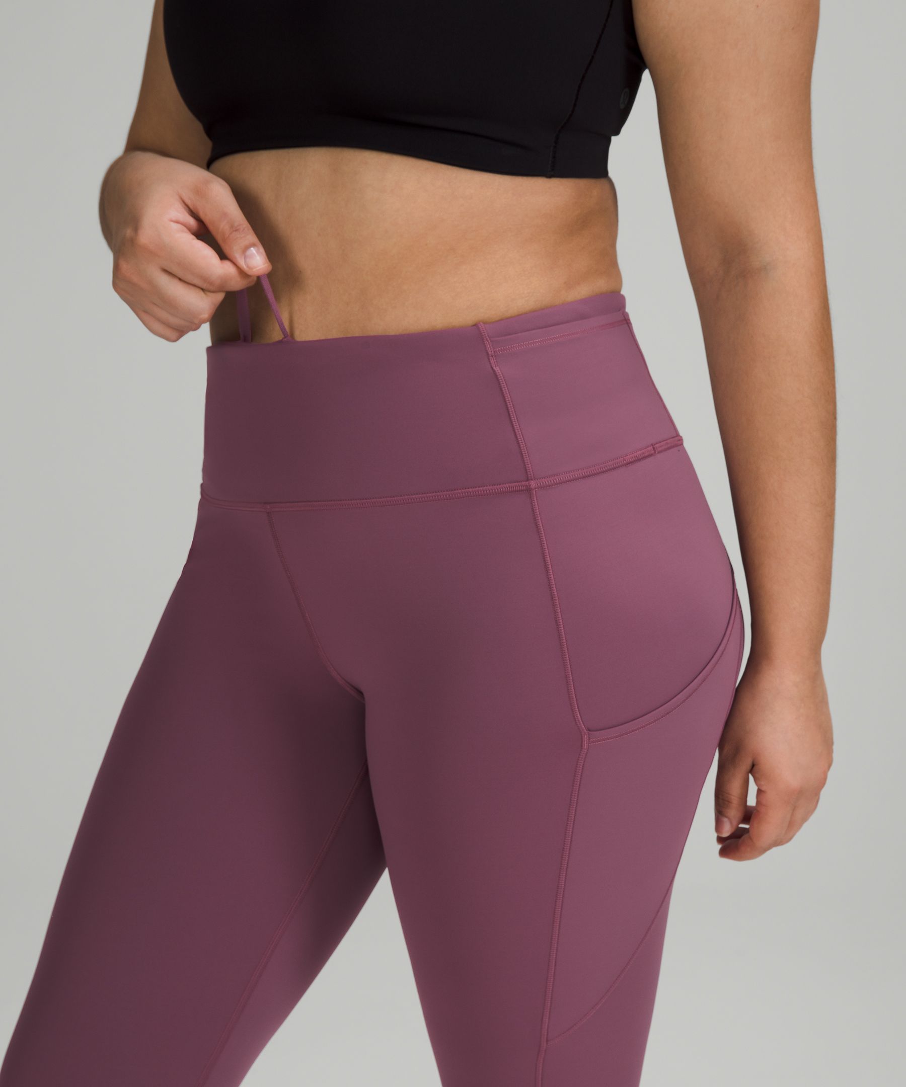 Lululemon Fast And Free High-rise Tights 28" Nulux In Vintage Plum