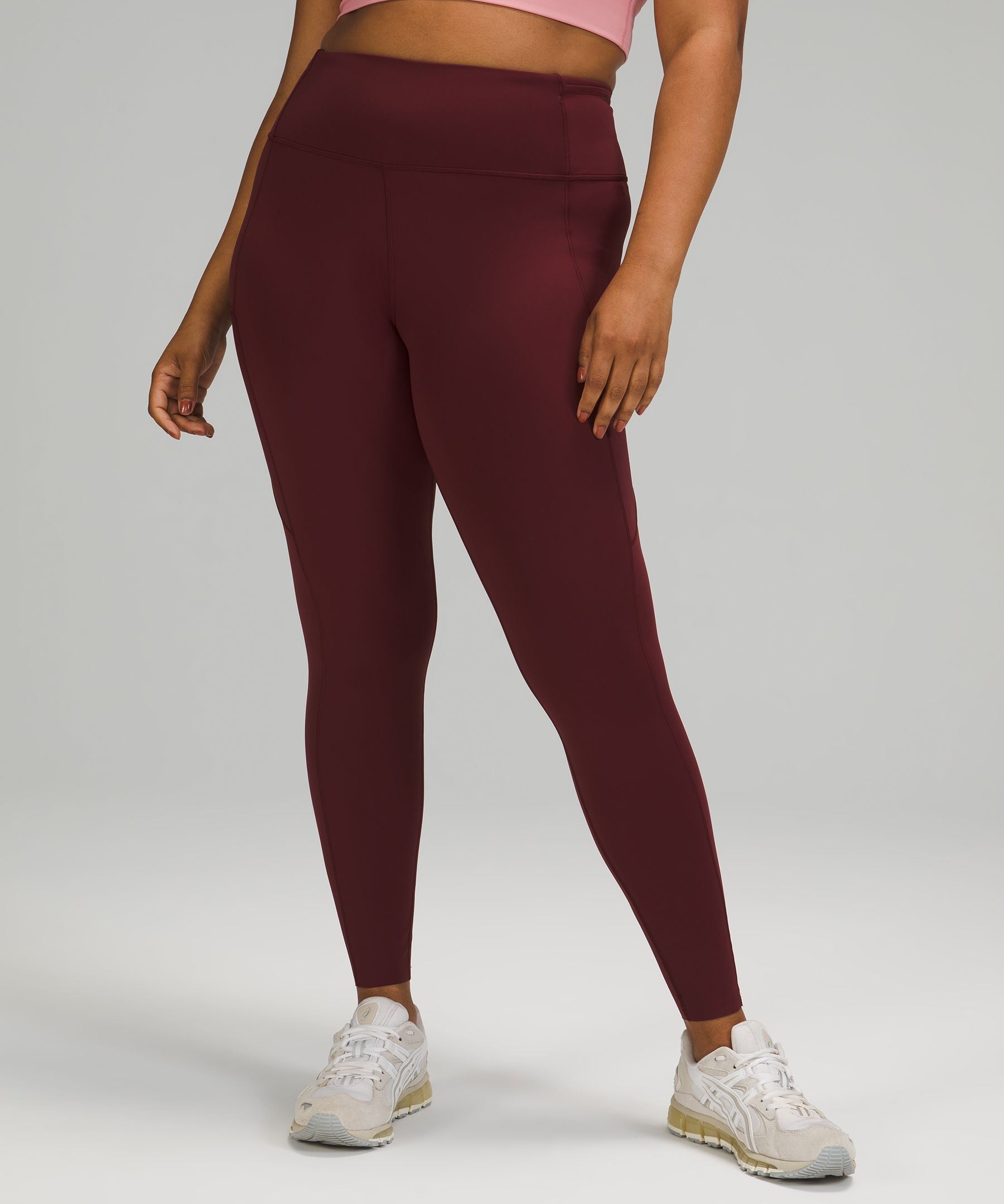 Lululemon Fast And Free High-rise Tights 28" In Red Merlot
