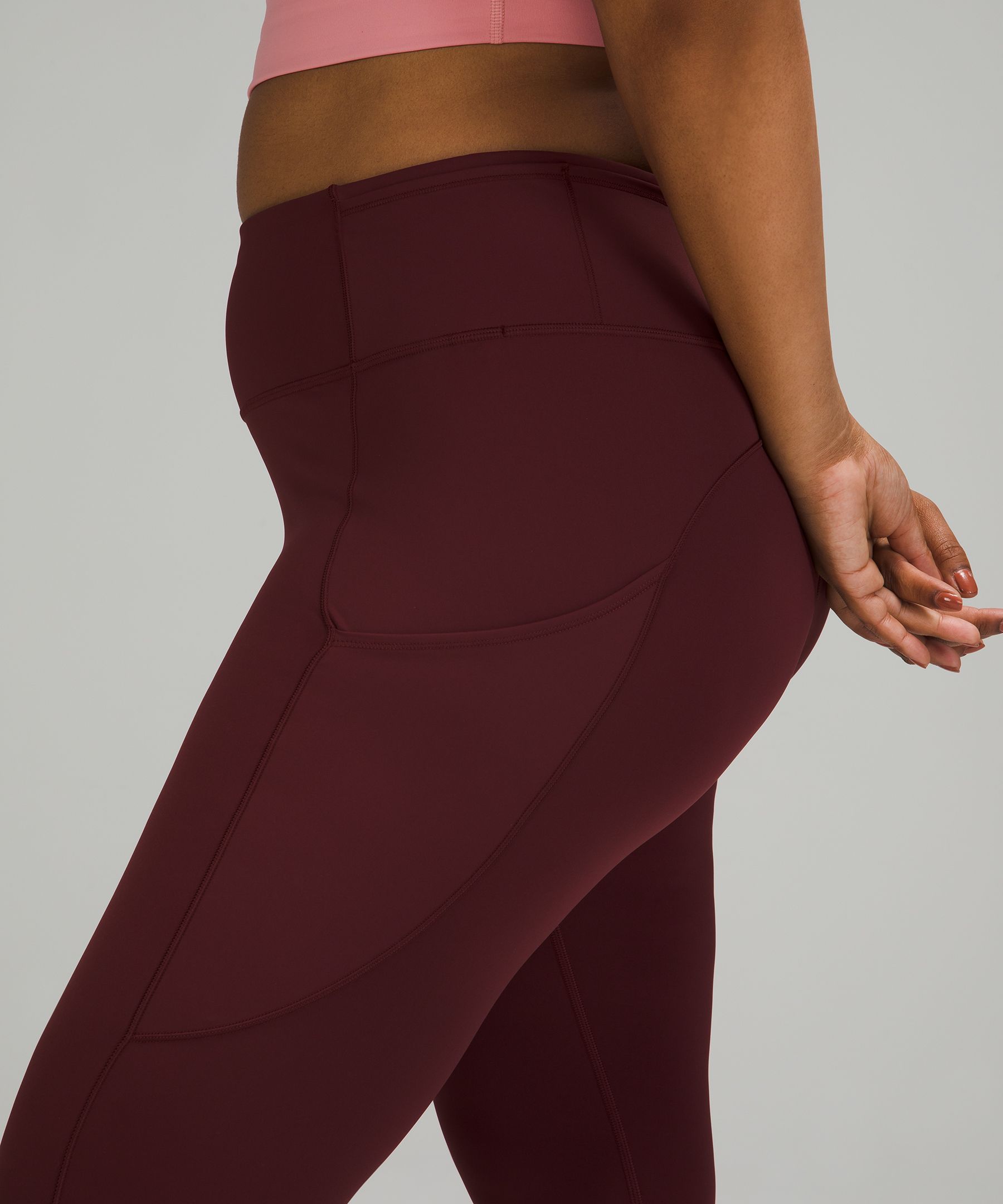 Lululemon Zone In Crop Bordeaux Drama size 6