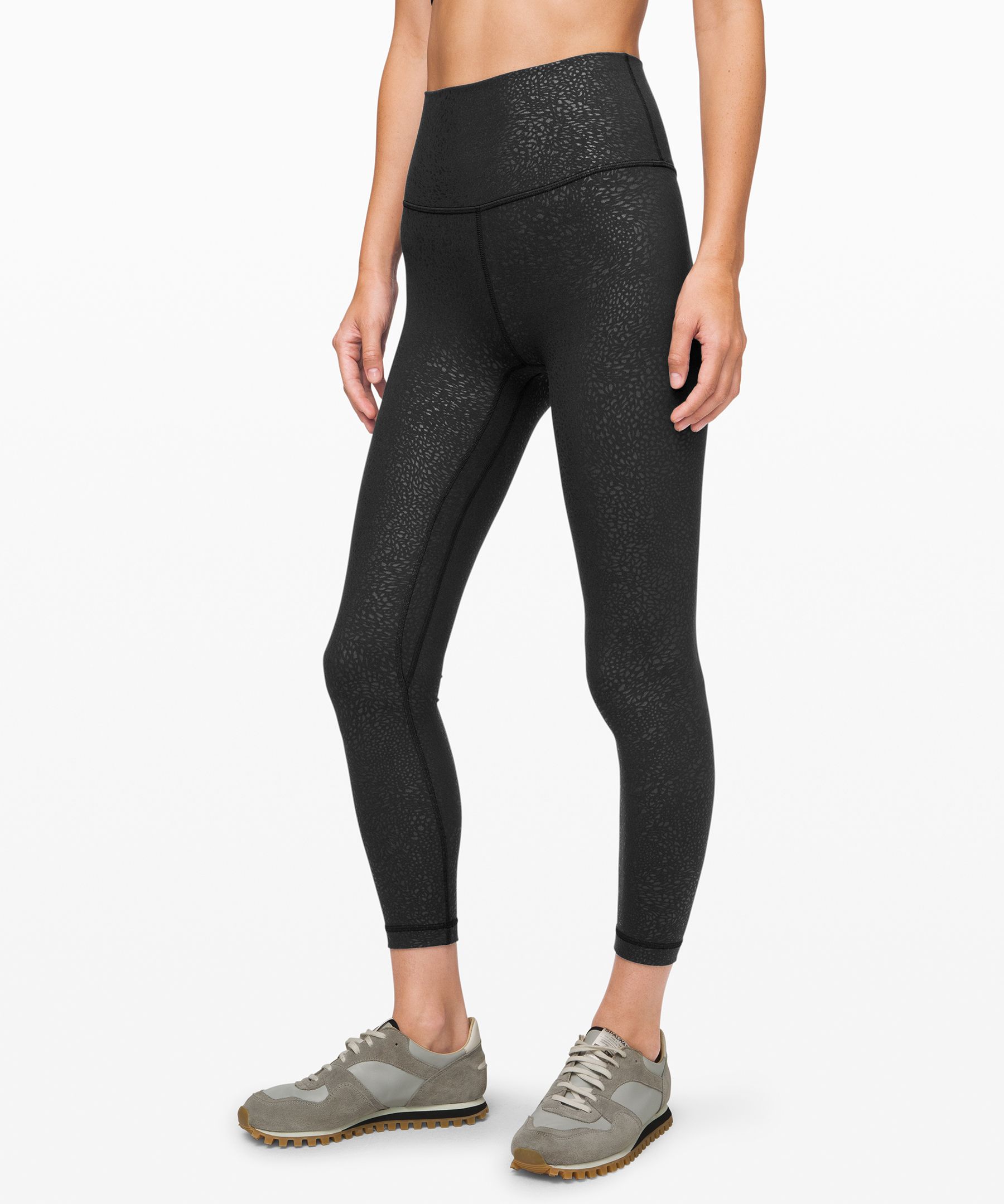 Lululemon Align Pant 25” Emboss Black  Neon leggings, Lululemon align  pant, Black patterned leggings