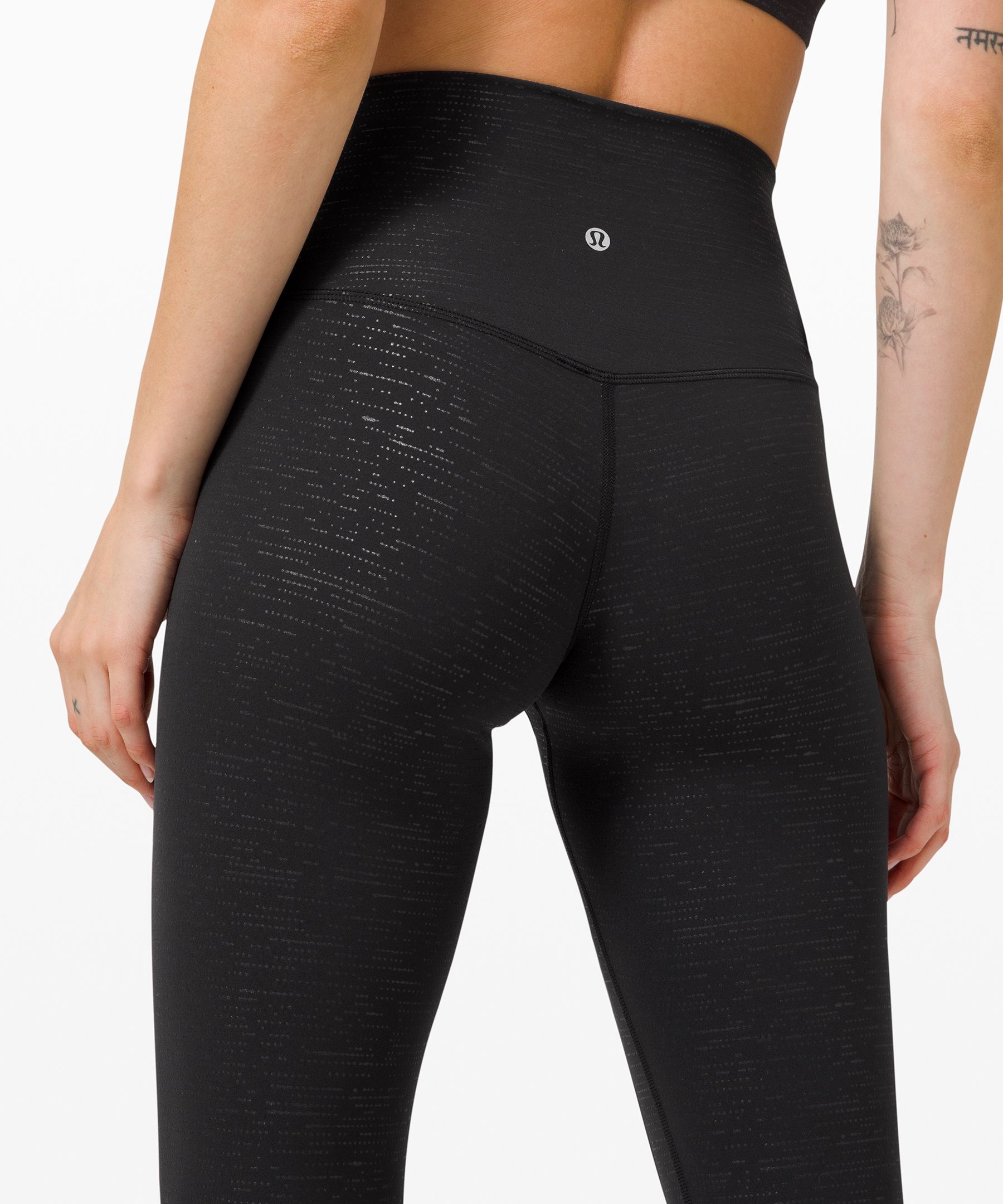 Lululemon Align High-Rise Crop 21 - Gradiate Geo Emboss Black - lulu  fanatics