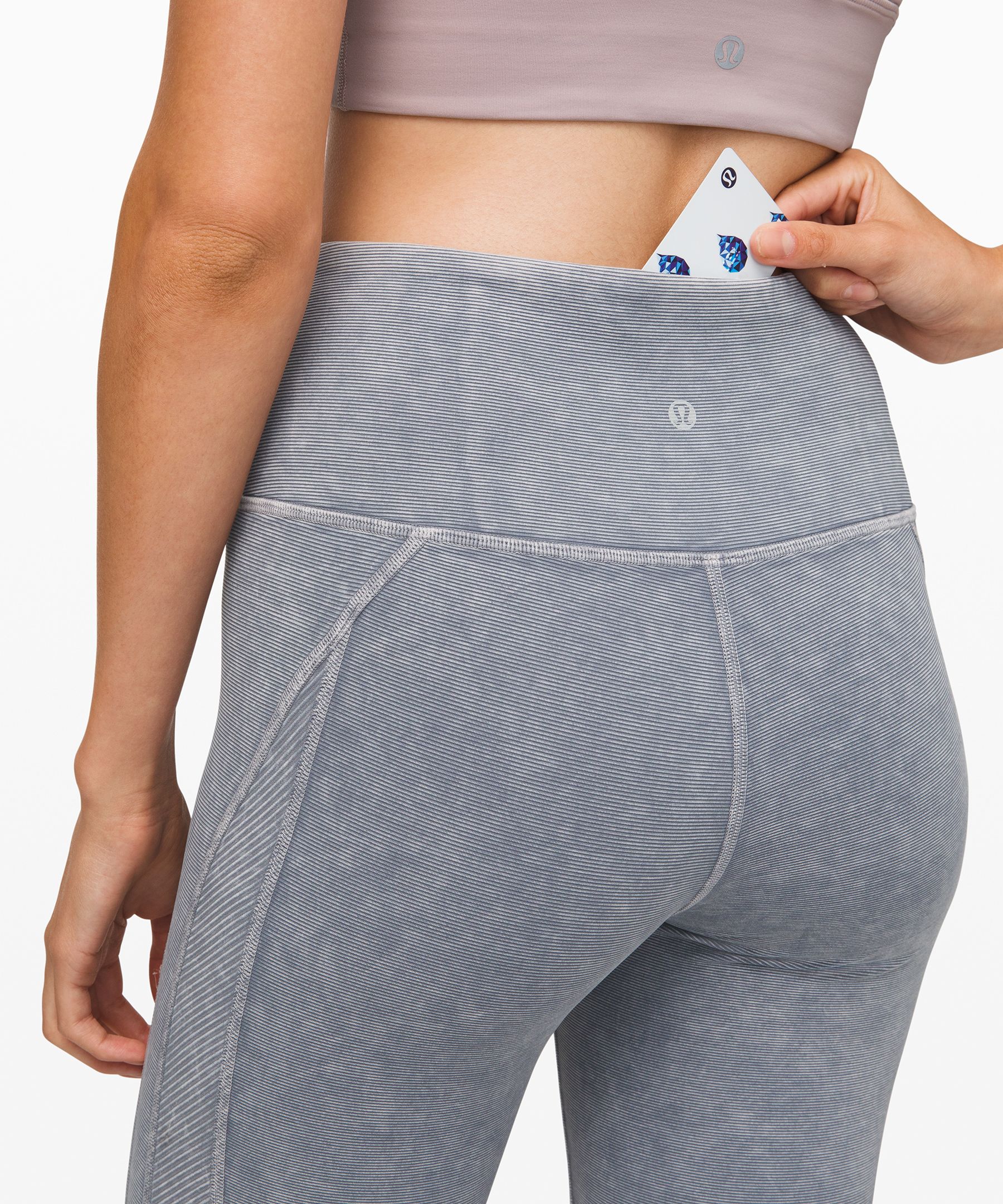 Lululemon Wunder Under Pant (Hi-Rise) - Heathered Herringbone Heathered  White Slate - lulu fanatics