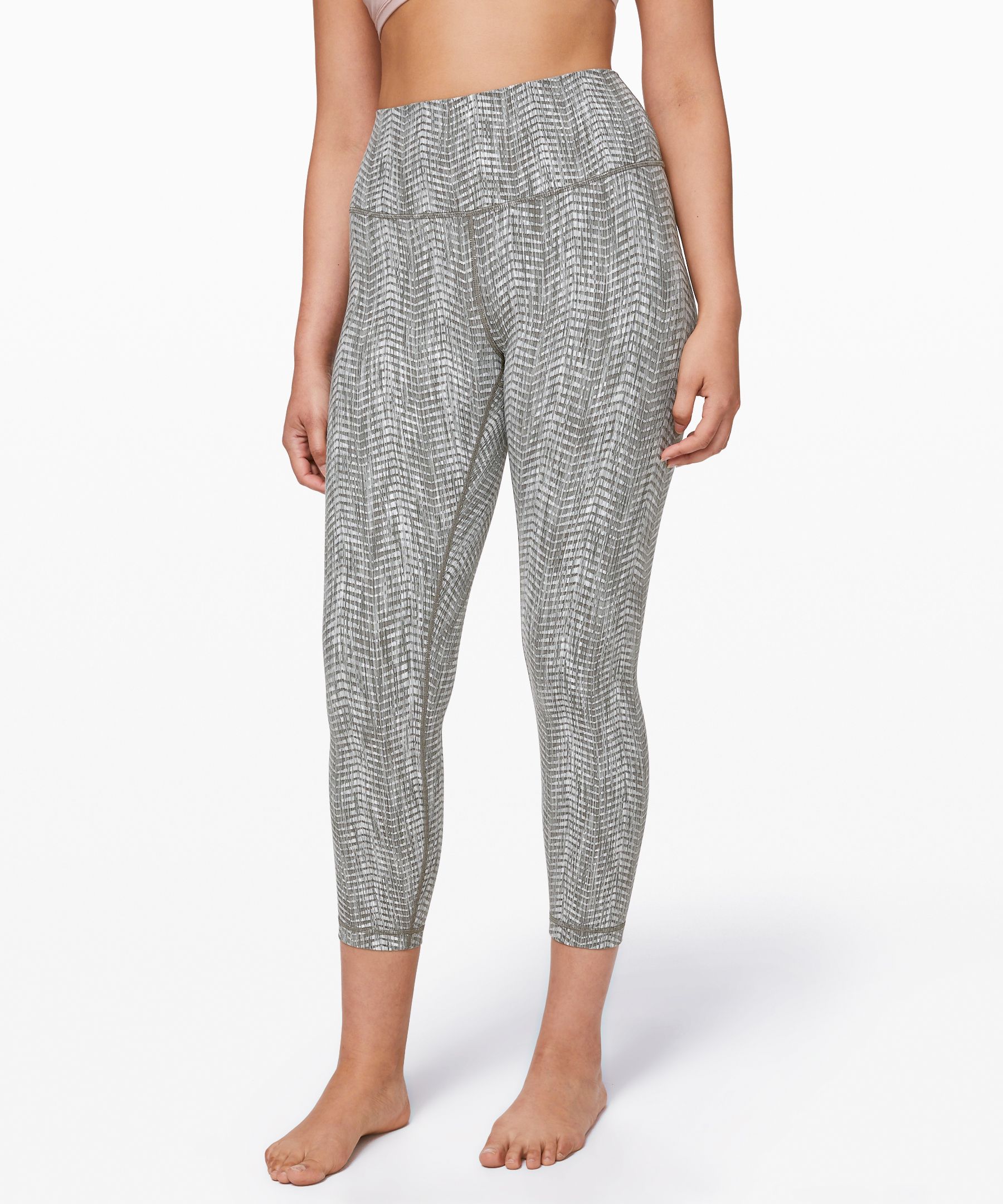 Lululemon Wunder Under High-rise Tight 25" *full-on Luon In Arrow Jacquard Dark Olive Grey Sage