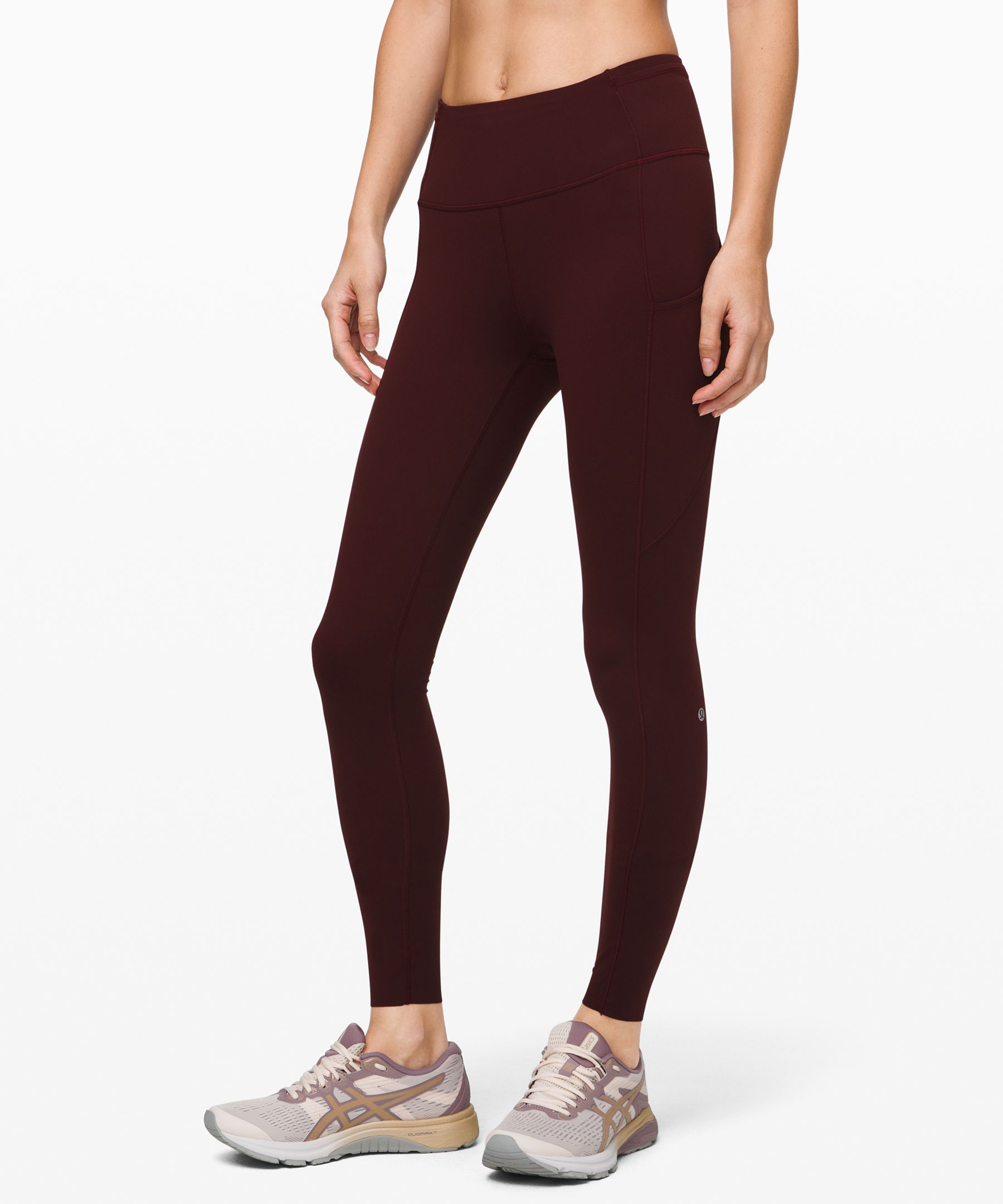 Lululemon Fast And Free High-rise Tight 28" *non-reflective Brushed Nulux In Garnet