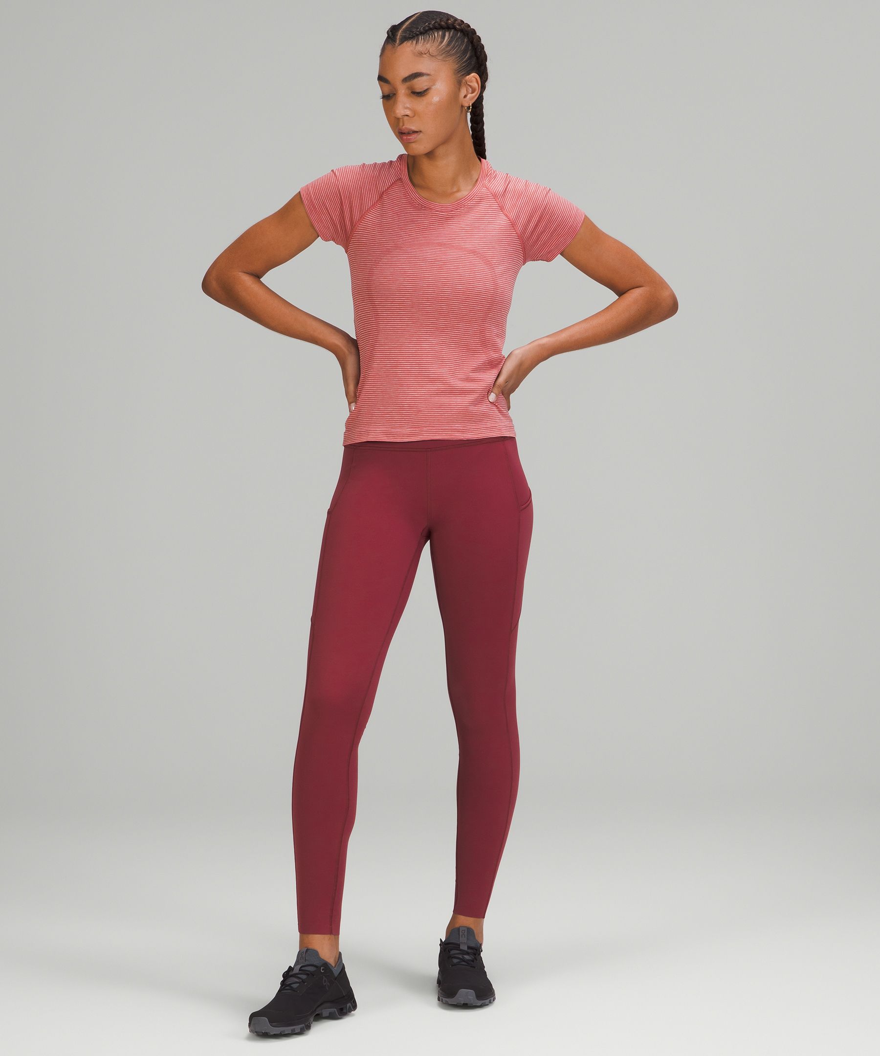 Lululemon Fast And Free High-rise Tights 28 In Red Merlot