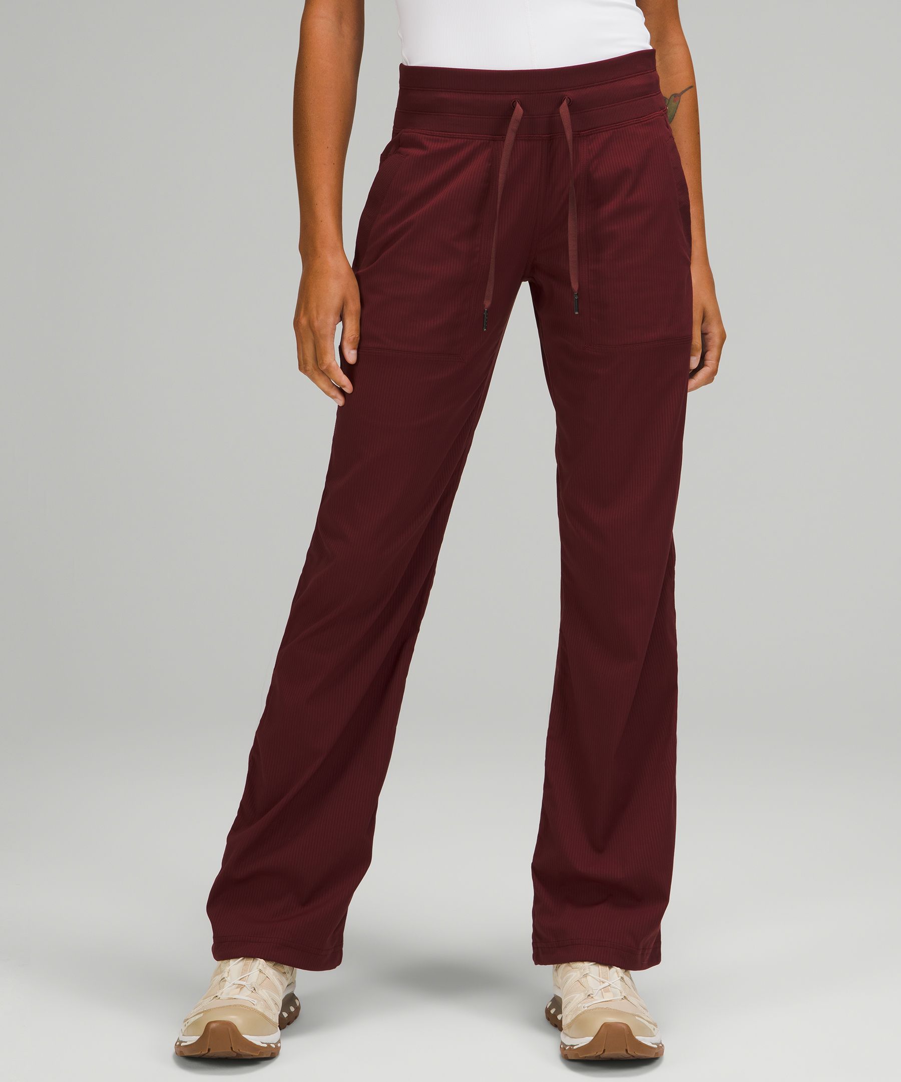 Lululemon Dance Studio Full Length Mid Rise Pants 31.5" In Red Merlot