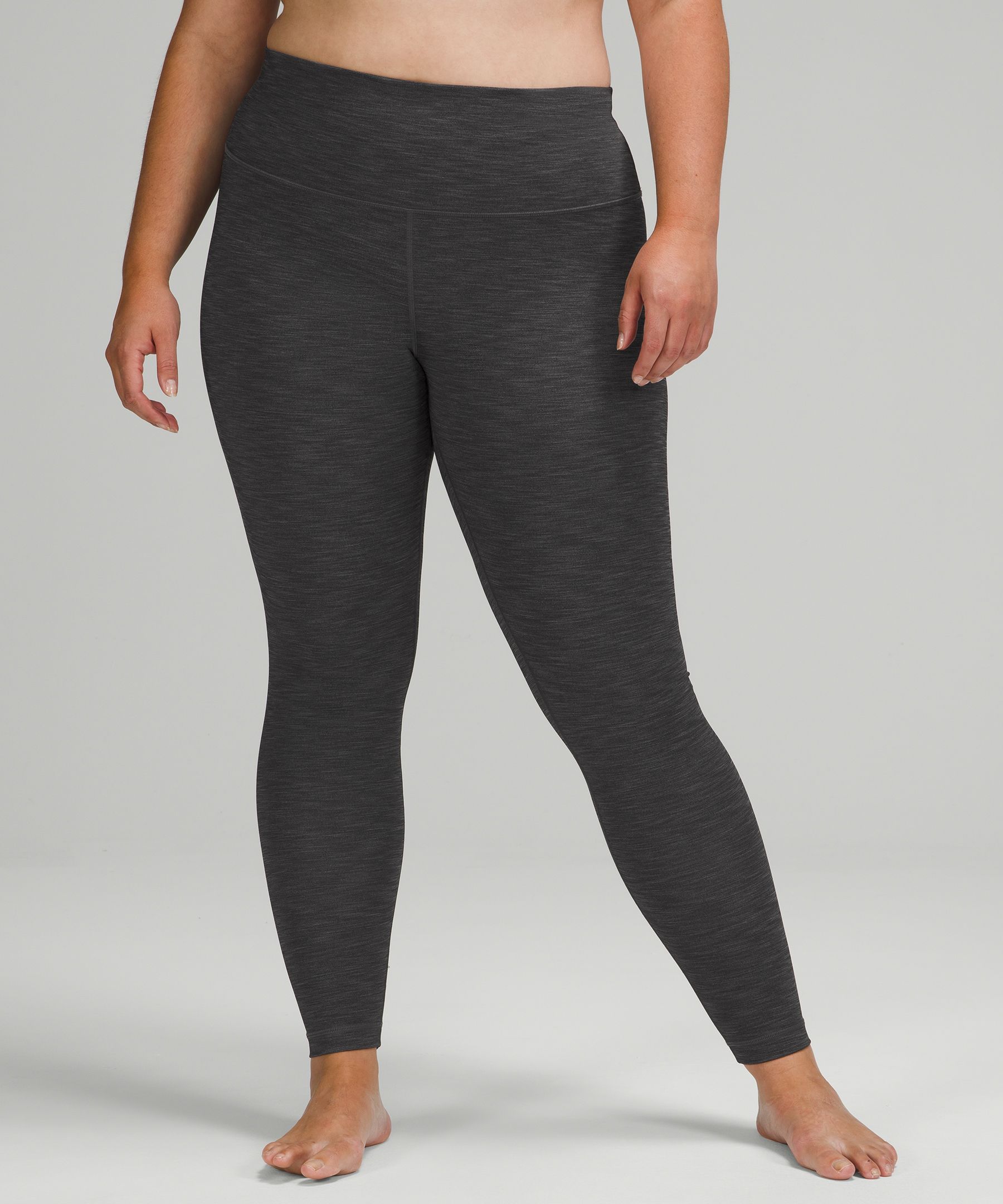 Lululemon Wunder Under High-rise Leggings 28" Brushed Full-on Luxtreme In Heathered Black