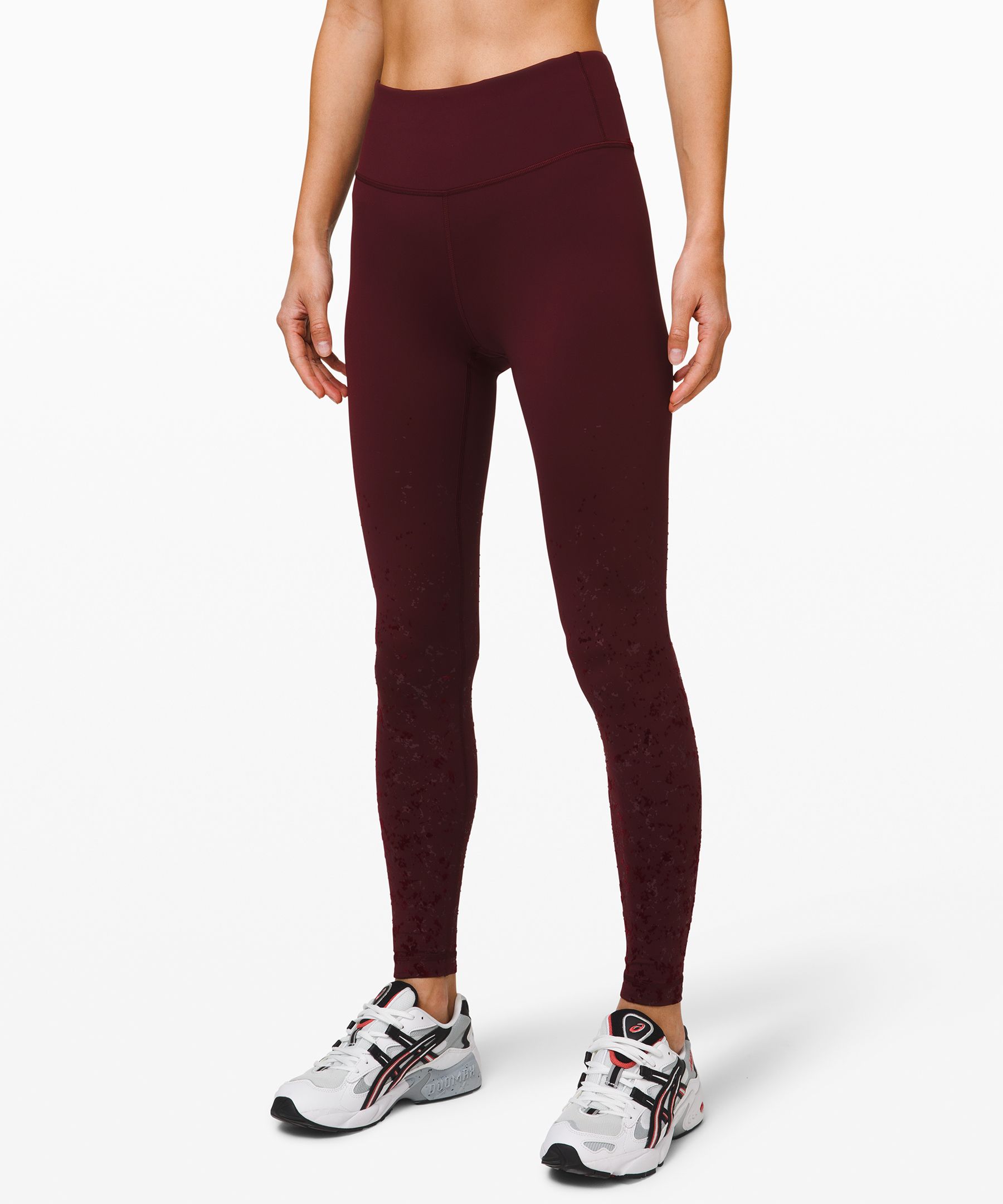 Lululemon Speed Wunder Tight 28 *speckle Shine In Burgundy