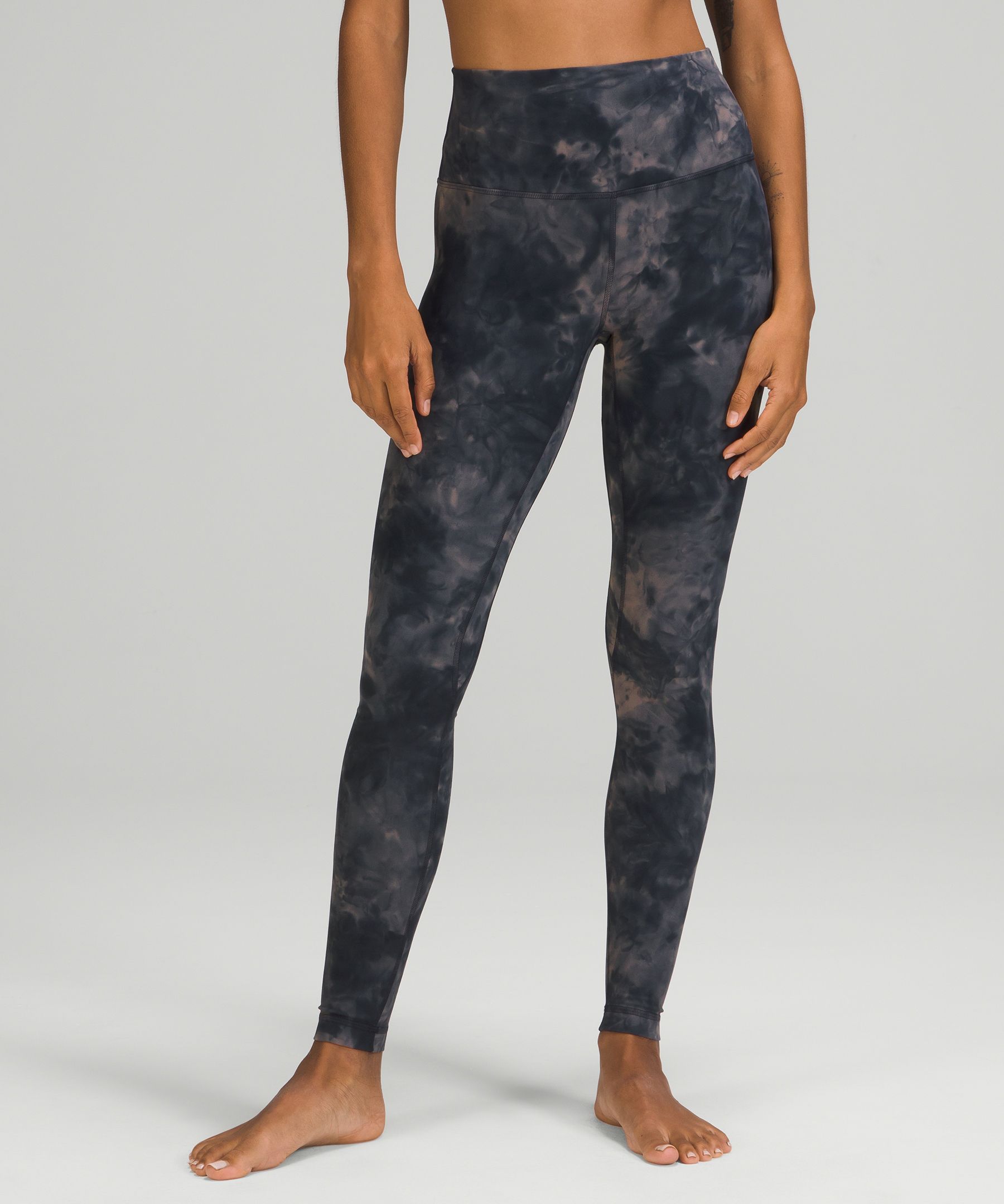 Lululemon Align Camo-print High-rise Stretch-woven Leggings In Black Multi