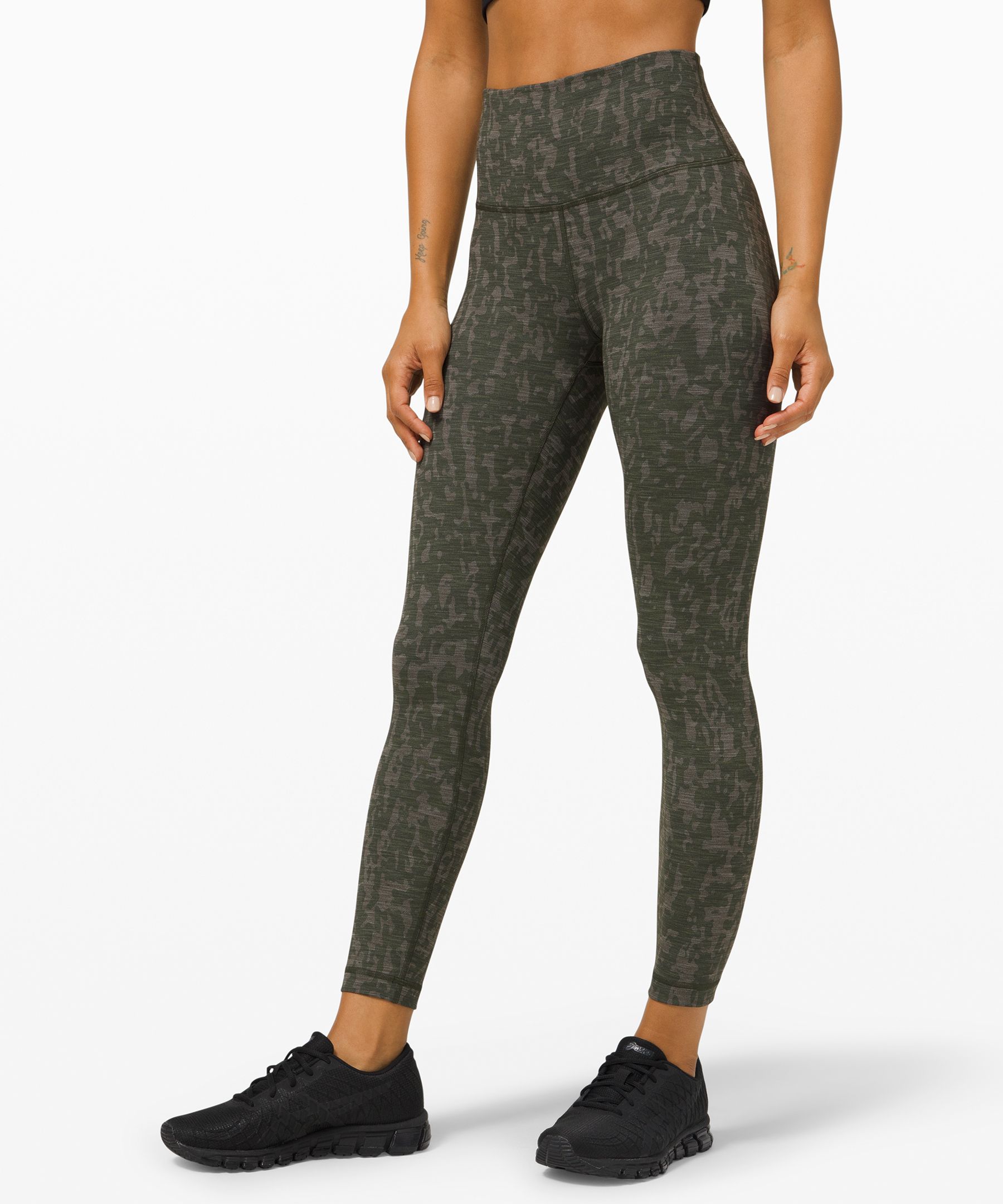 LULULEMON WUNDER UNDER HR Tight 25 Formation Camo Deep Coal Multi