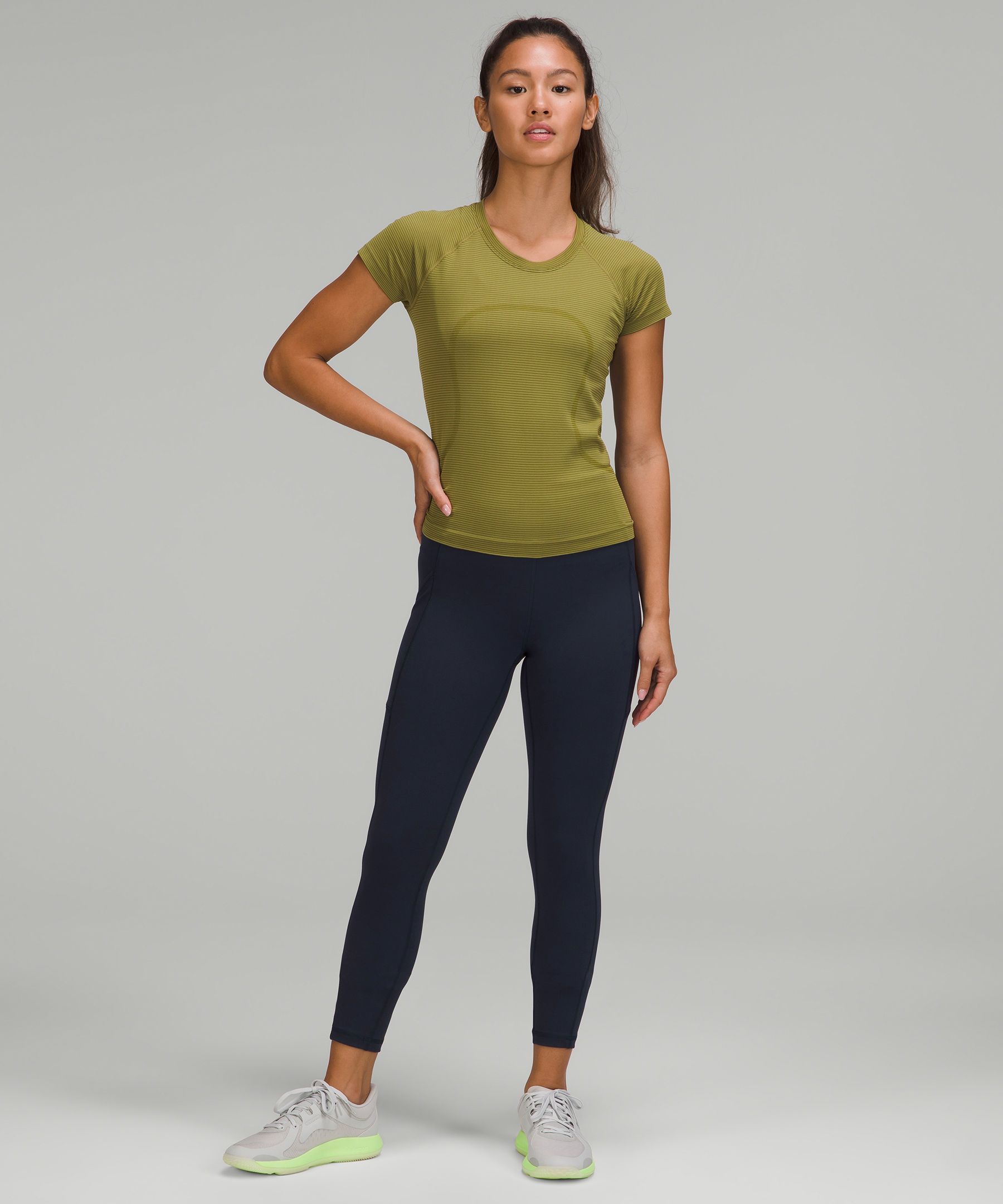 Lululemon Invigorate High Rise Crop 23 Dark Olive Size 6