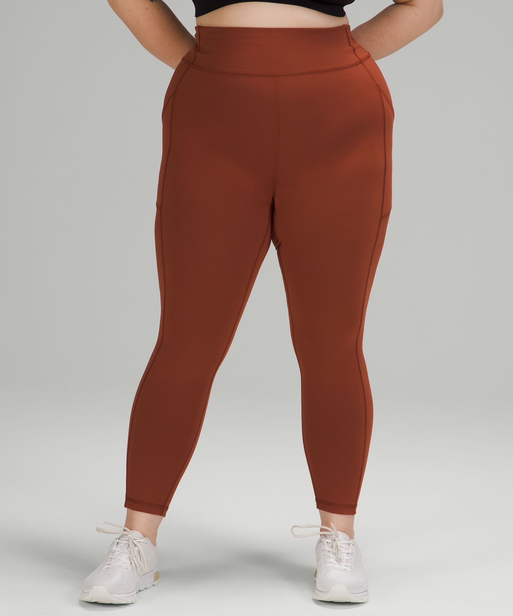 Lululemon Invigorate High-rise Tights 25" In Dark Terracotta