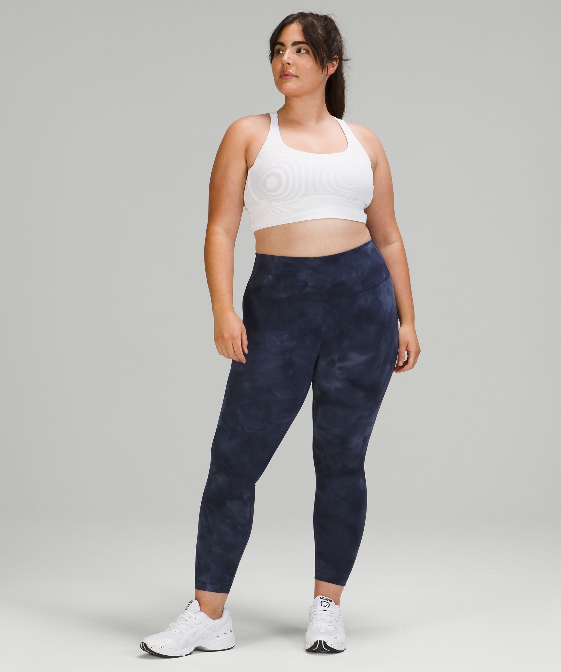 NEW LULULEMON Wunder Train HR 25 Tight 4 8 Diamond Dye Shade Naval Blue