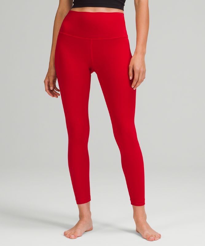 - Women's Align High-Rise Pants - 25" - Color Dark Red/Neon/Red - Size 4
