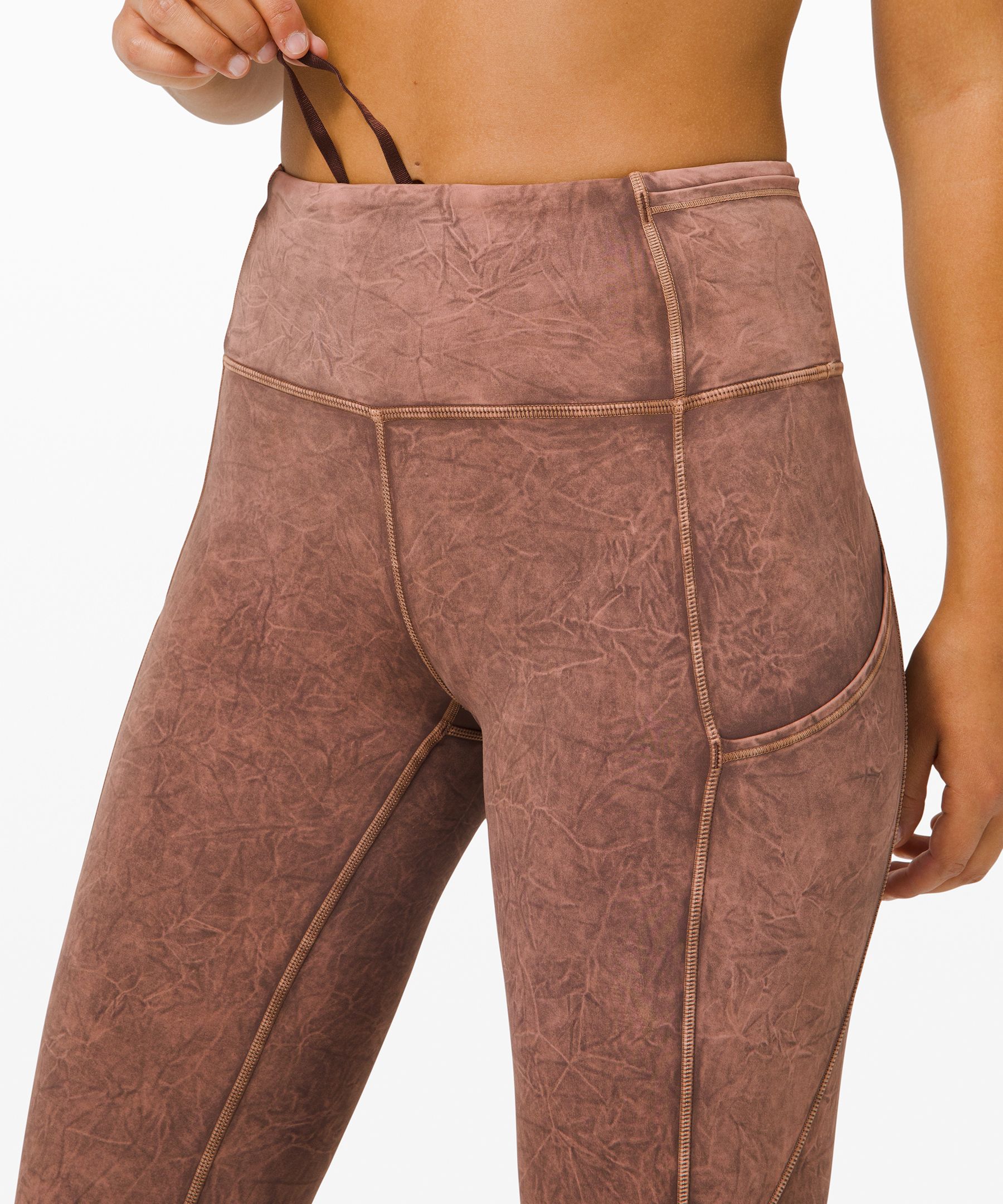 Lululemon Fast and Free HIGH Rise 25 - ICWO (Ice Wash Spiced Bronze)