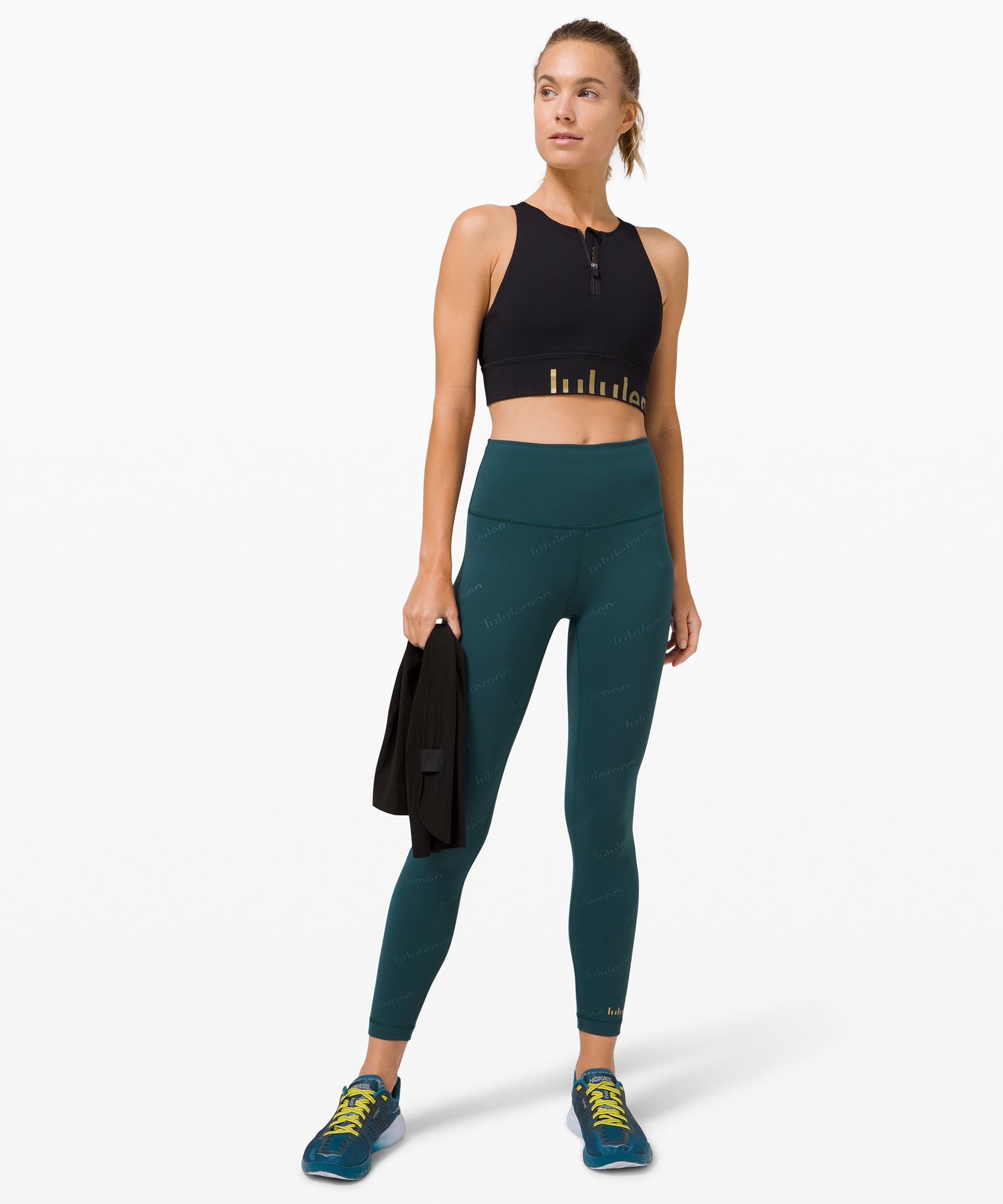 Lululemon Fast and Free High-Rise Crop 23 - Smoked Spruce - lulu fanatics