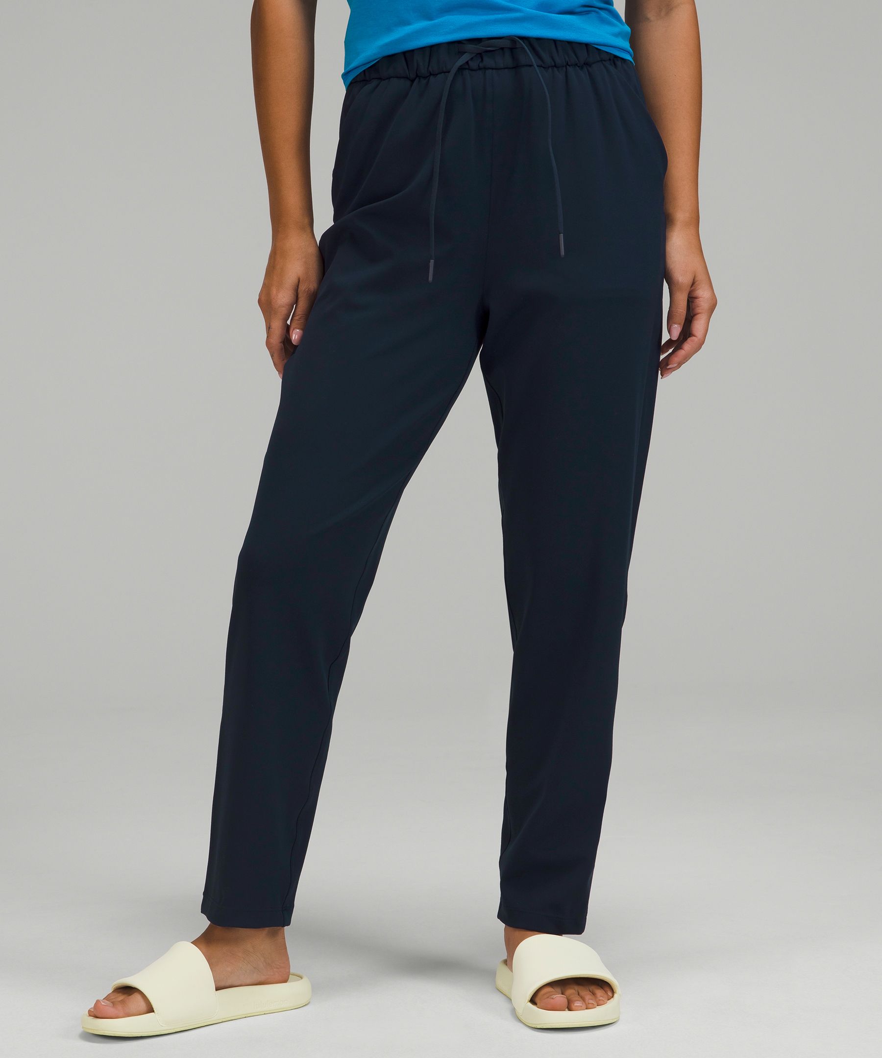 Lululemon Stretch High-rise Pants 7/8 Length In True Navy