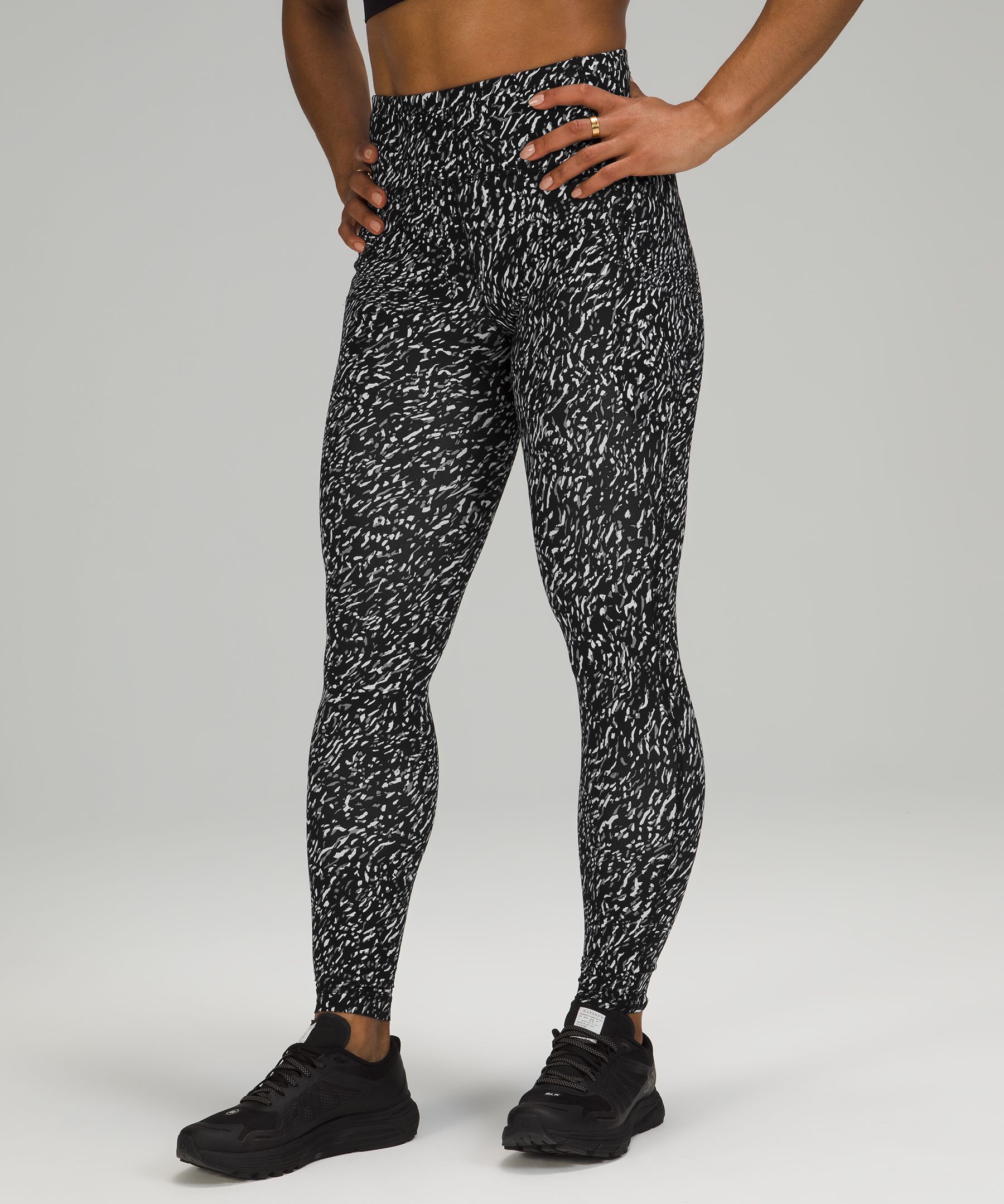 Lululemon Swift Speed High-rise Tights 28" In Speckle Trail Black