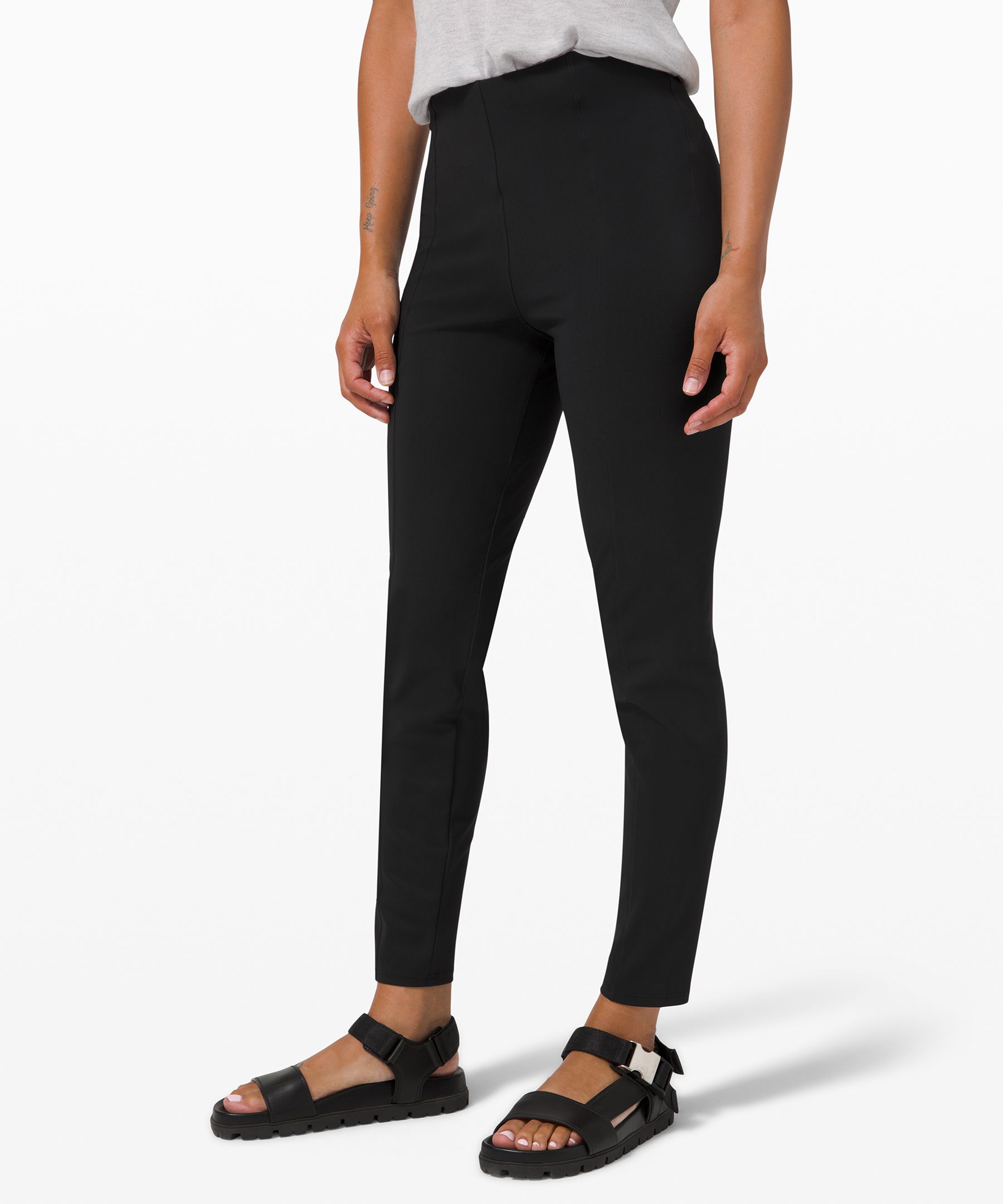 Lululemon Here to There High Rise 7/8 Pant Slim Trouser Black Sz 4