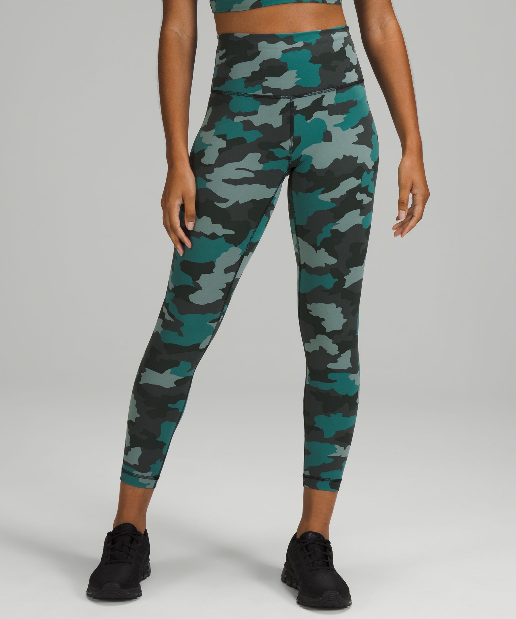 Lululemon Wunder Train High-rise Tights 25" In Heritage 365 Camo Tidewater Teal Multi