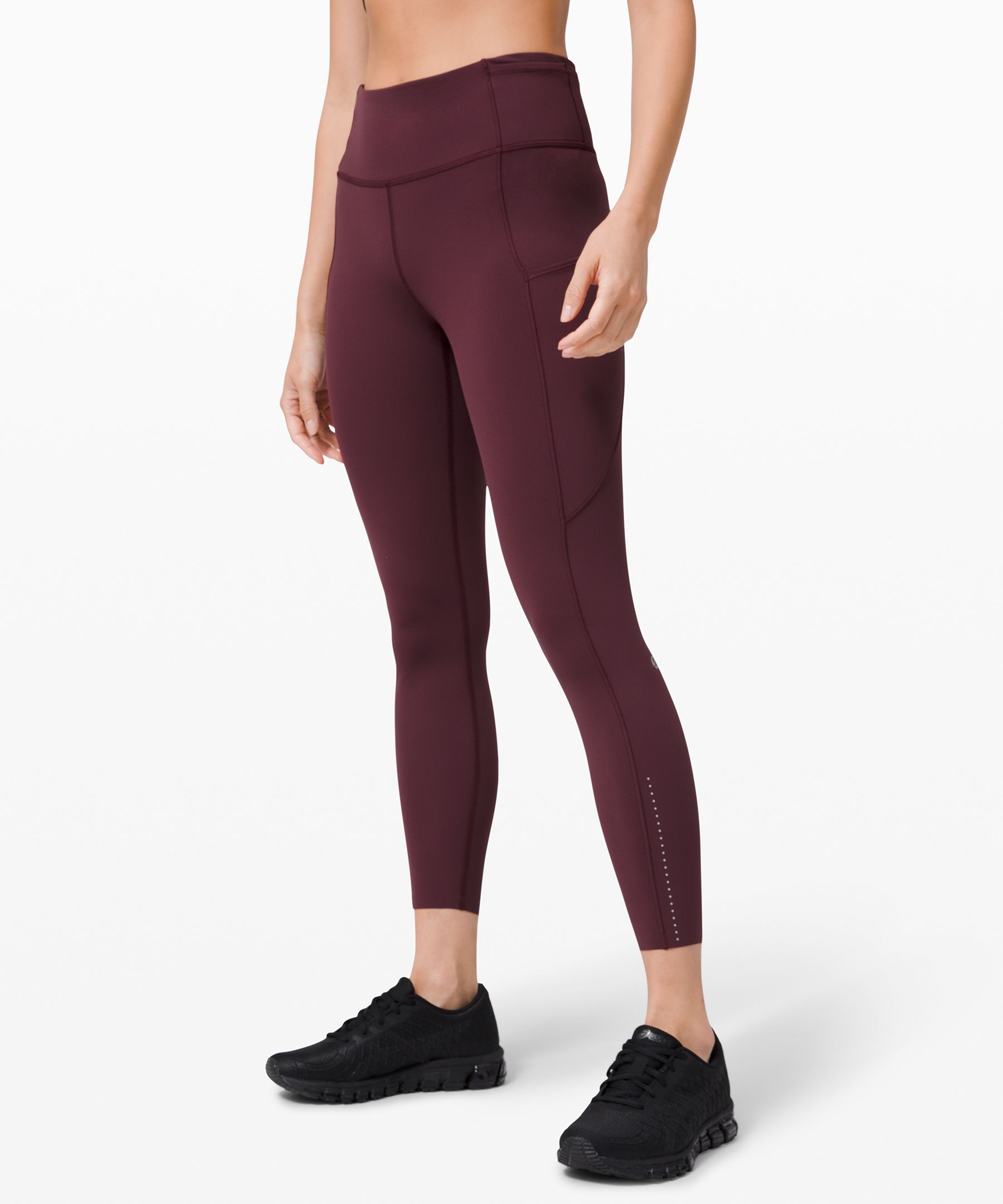 lululemon athletica, Other, Lululemon Fast And Free Maroon Leggings