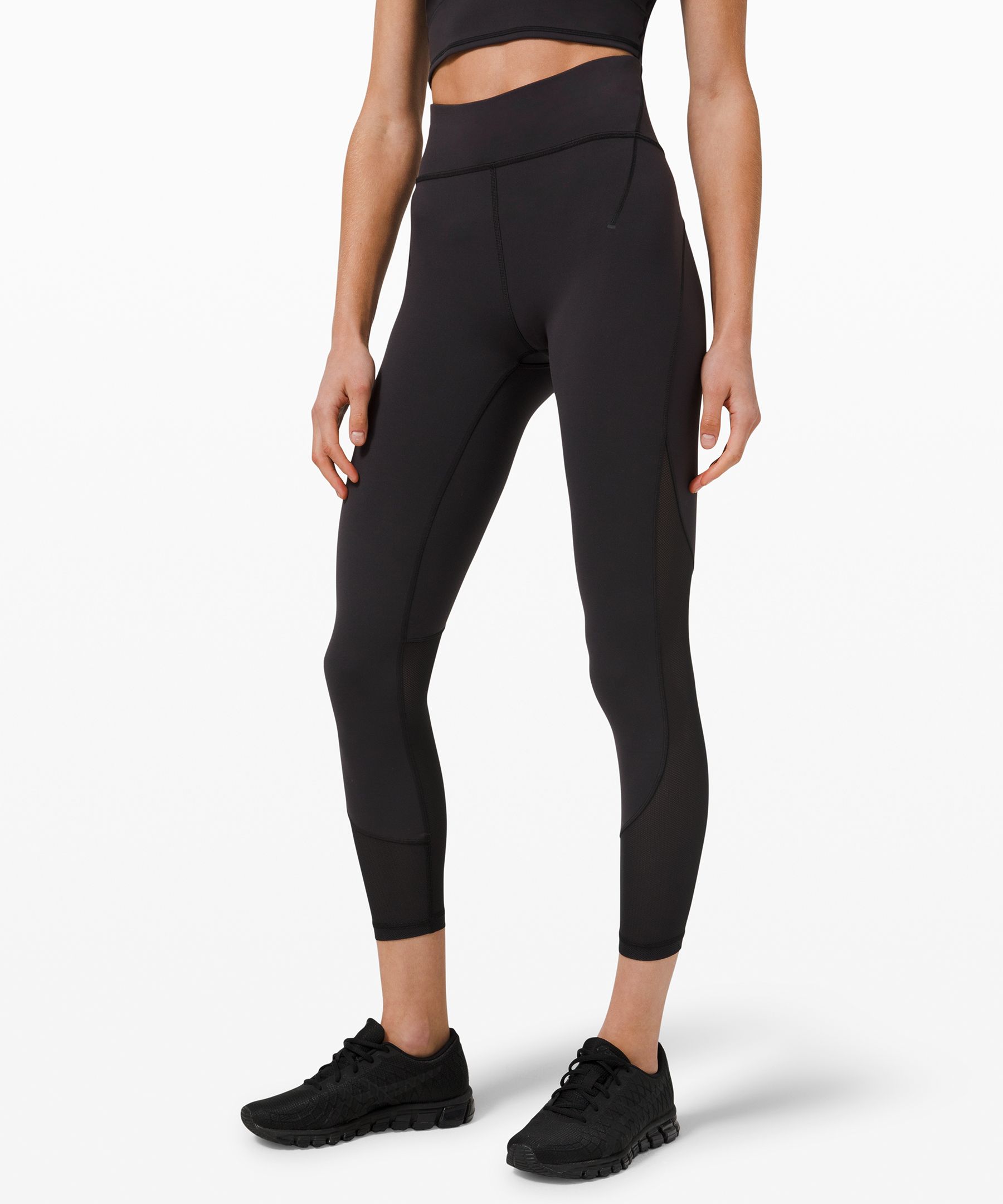 lululemon black leggings with mesh