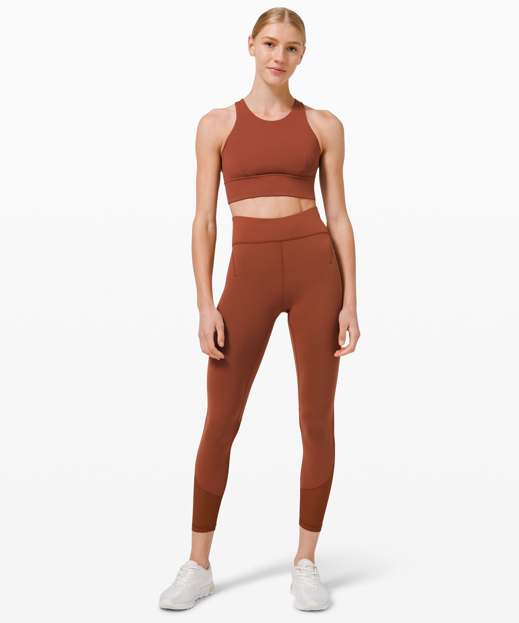 girlfriend collective leggings in red ochre —