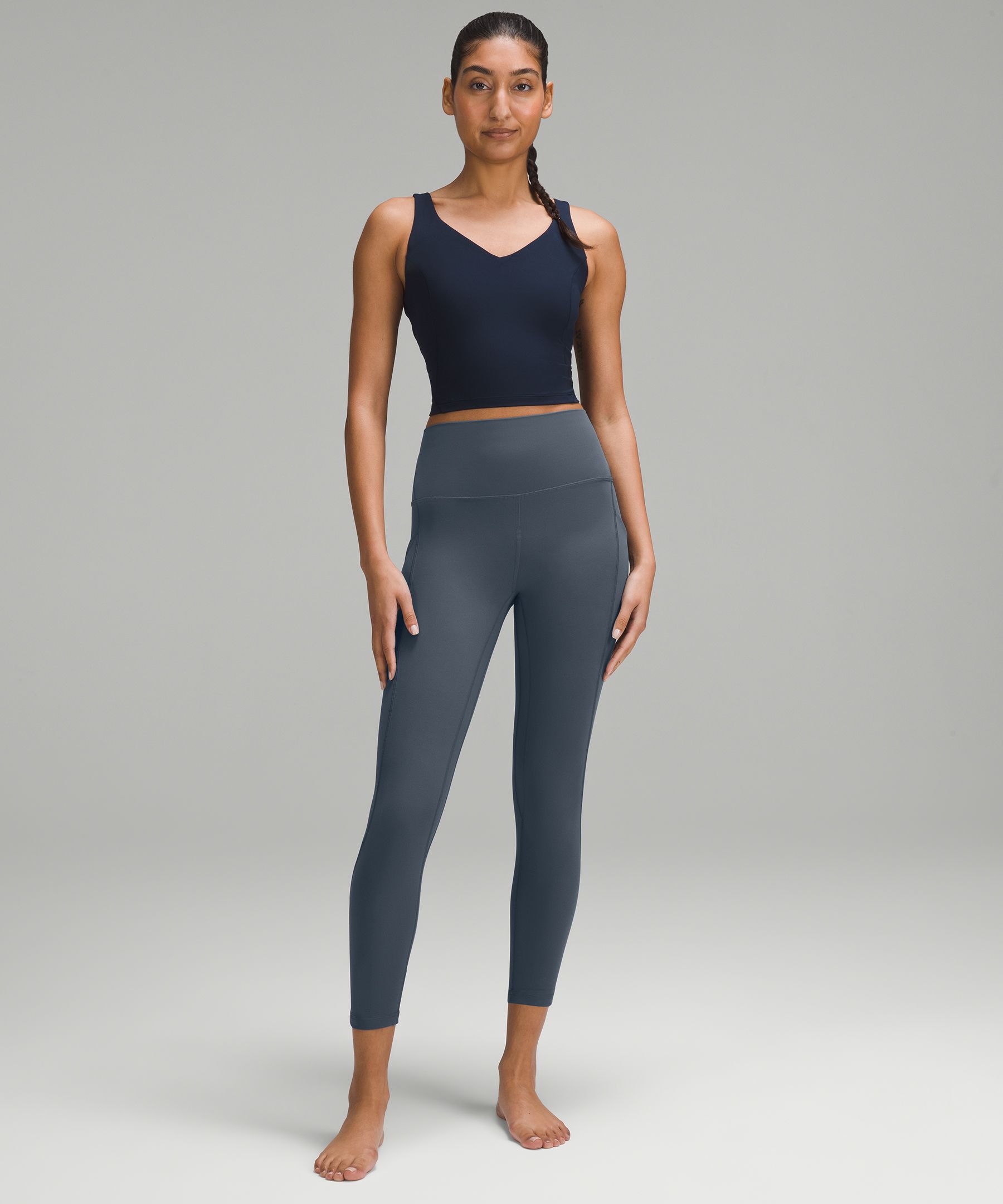 Lululemon - Smooth Stride Crop (Dark Olive/black) (LL01502)