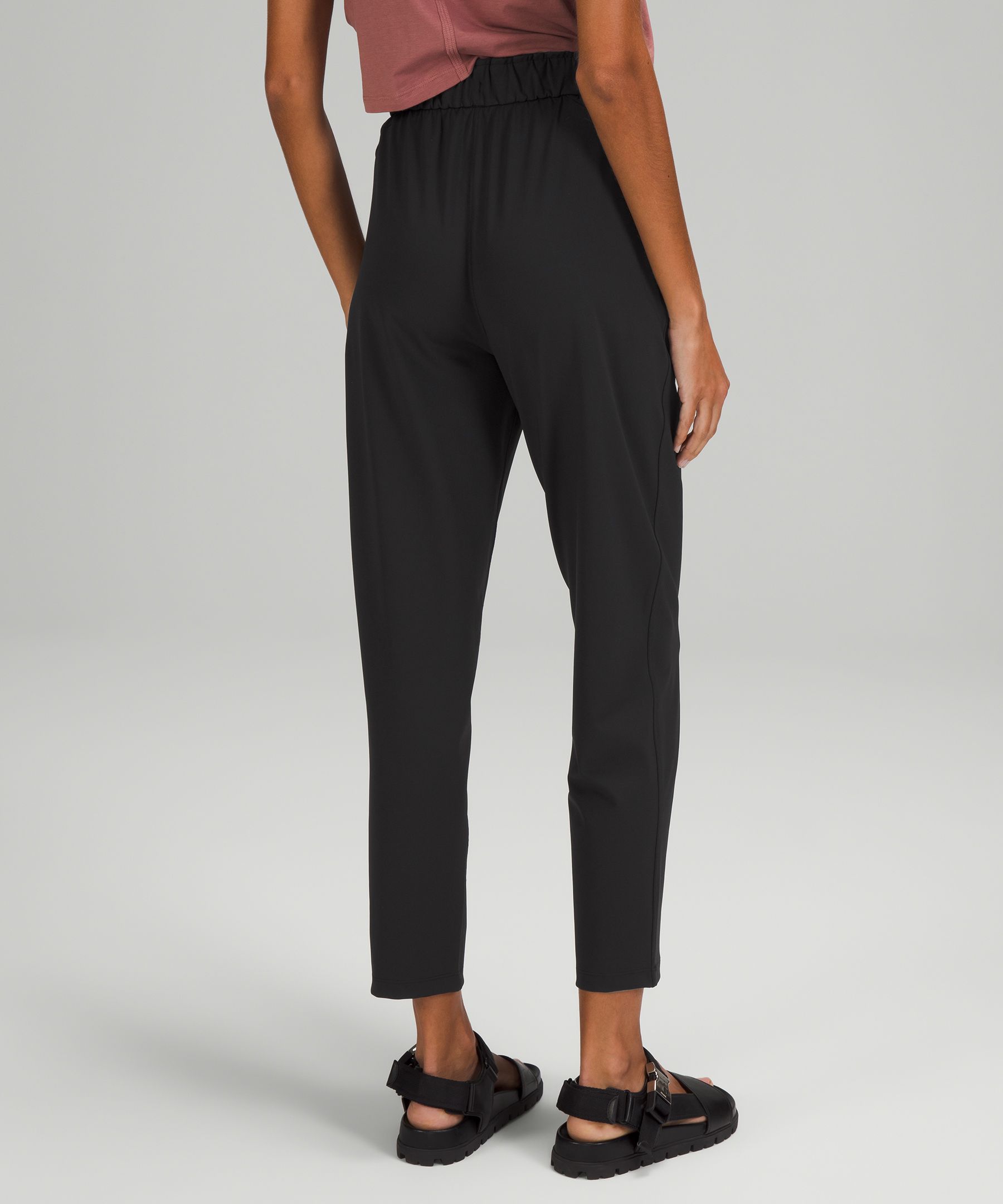 Lululemon Stretch High-rise Pants 7/8 Length In Black