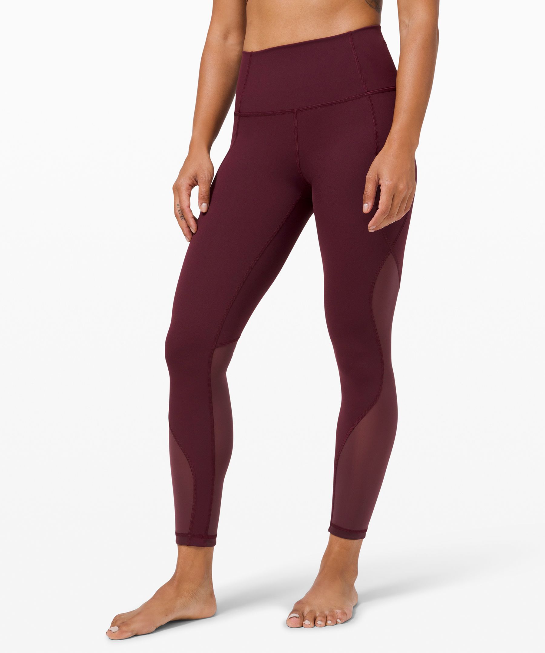 Lululemon Wunder Under High-rise Tight 25 *chiffon Mesh In Burgundy |  ModeSens