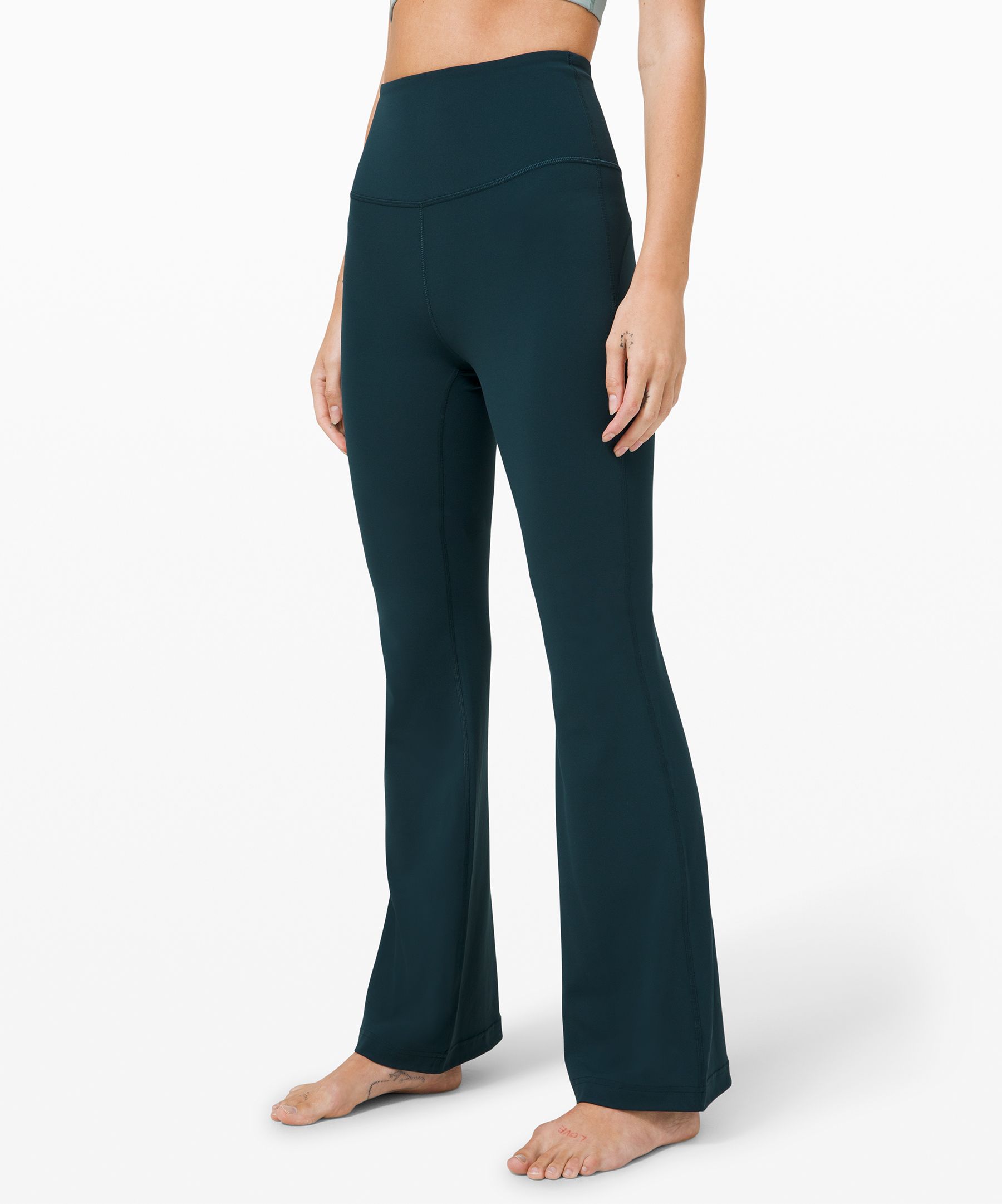 Lululemon Groove Pant Flare 32 Full-on Luon *online Only In Green