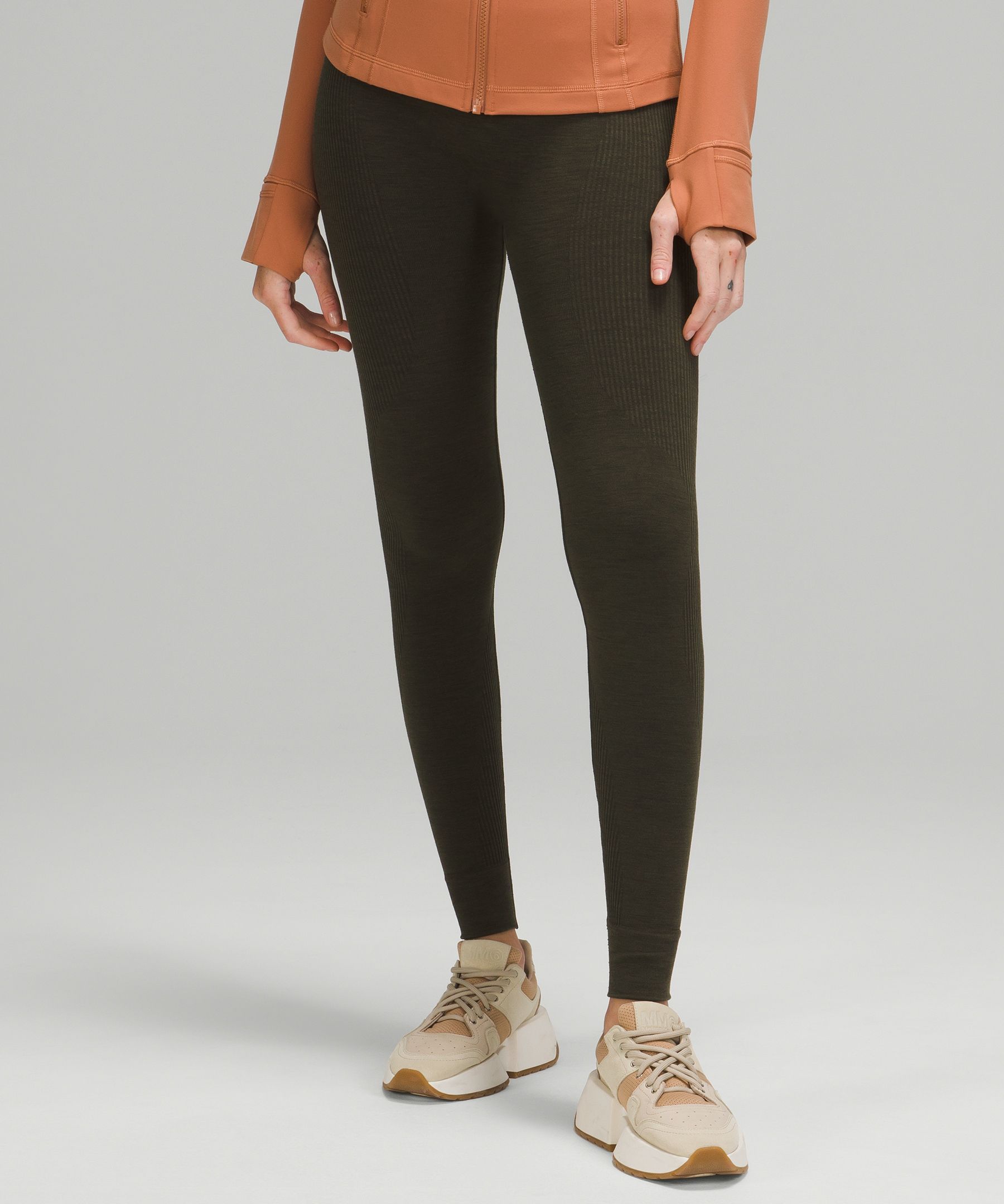 Buy Women's Styli Seamless Contrast Pop Zip Up Long Sleeves Top and  Leggings Active Set Online