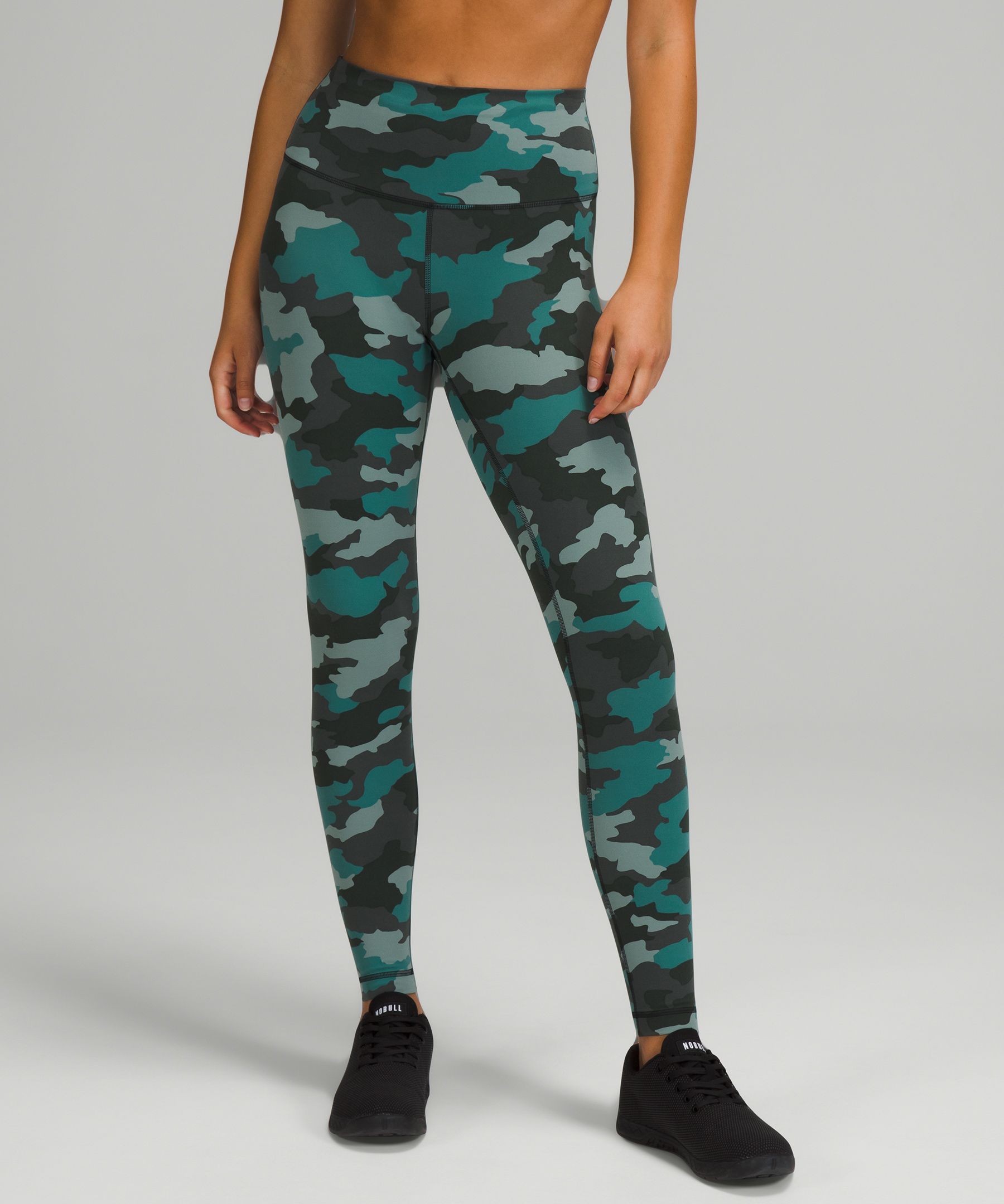 Lululemon Wunder Train High-rise Tights 28" In Heritage 365 Camo Tidewater Teal