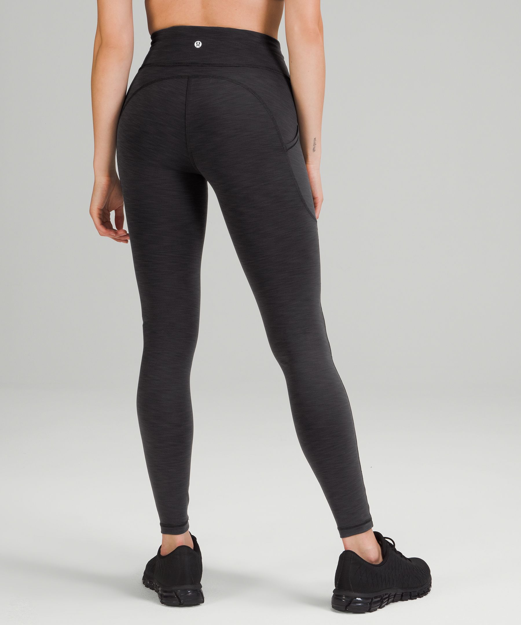 Lululemon Invigorate 7/8 Speckled Zip Pockets Mesh Active Leggings