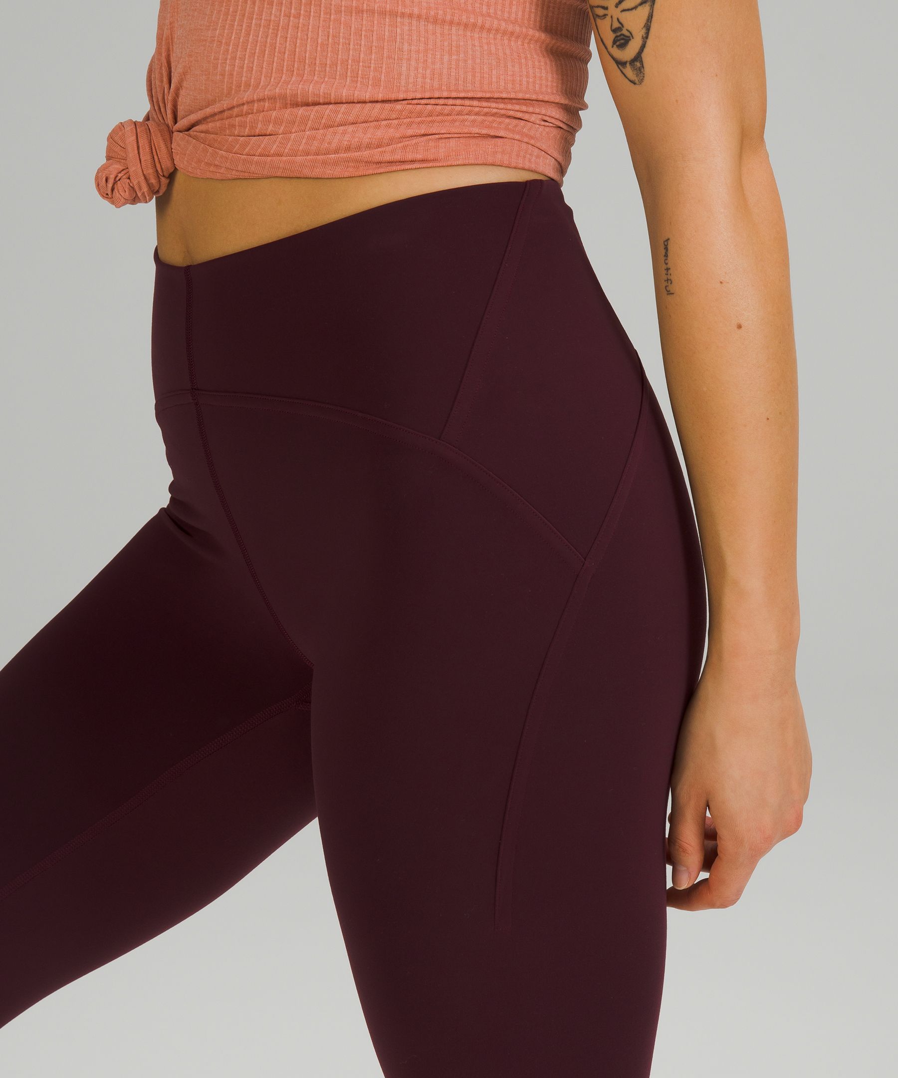 Lululemon All the Right Places Scrunch Leggings in Dark Maroon Size 6