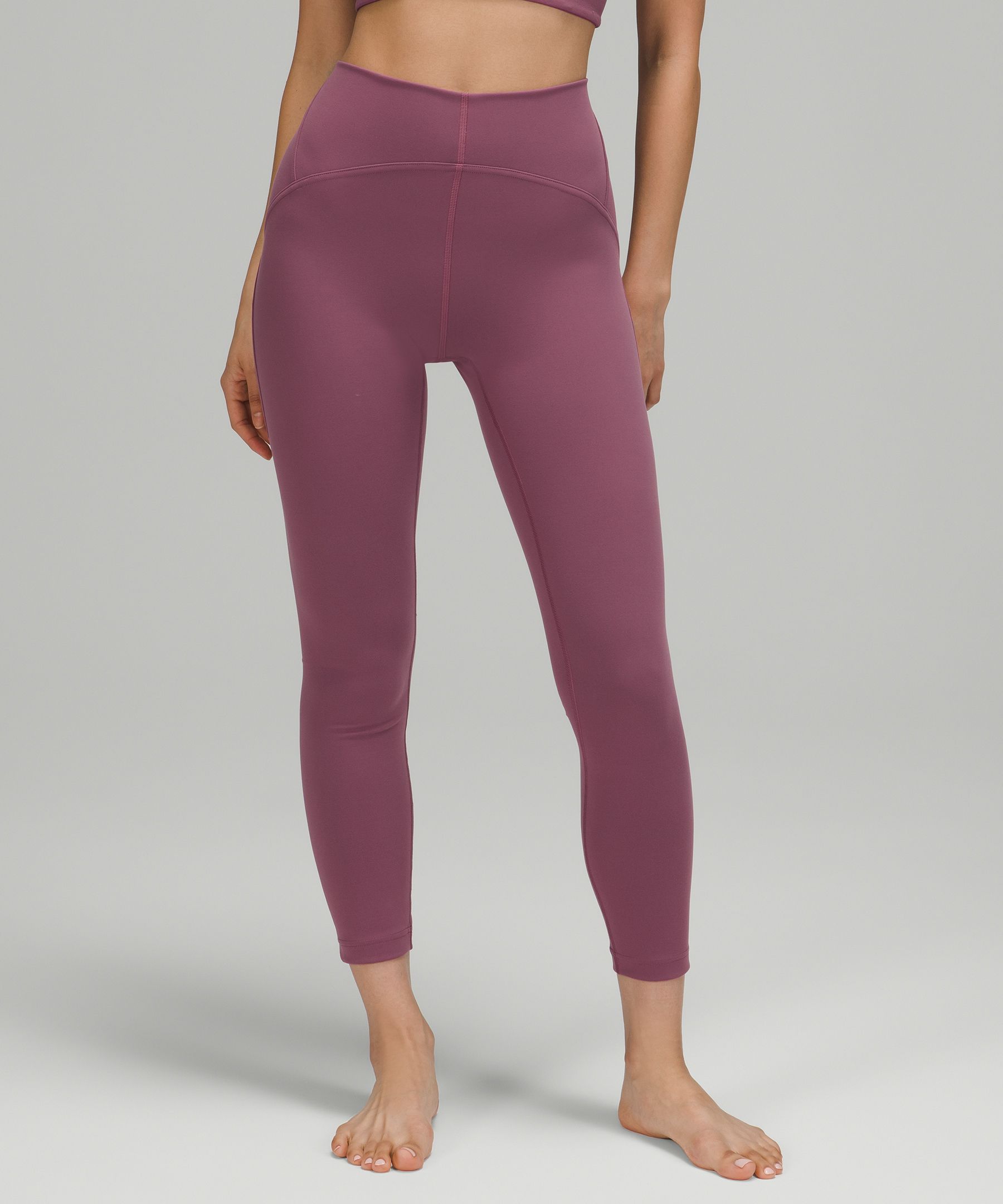 Ventilation Pattern 7/8th nylon workout leggings for women – Grape