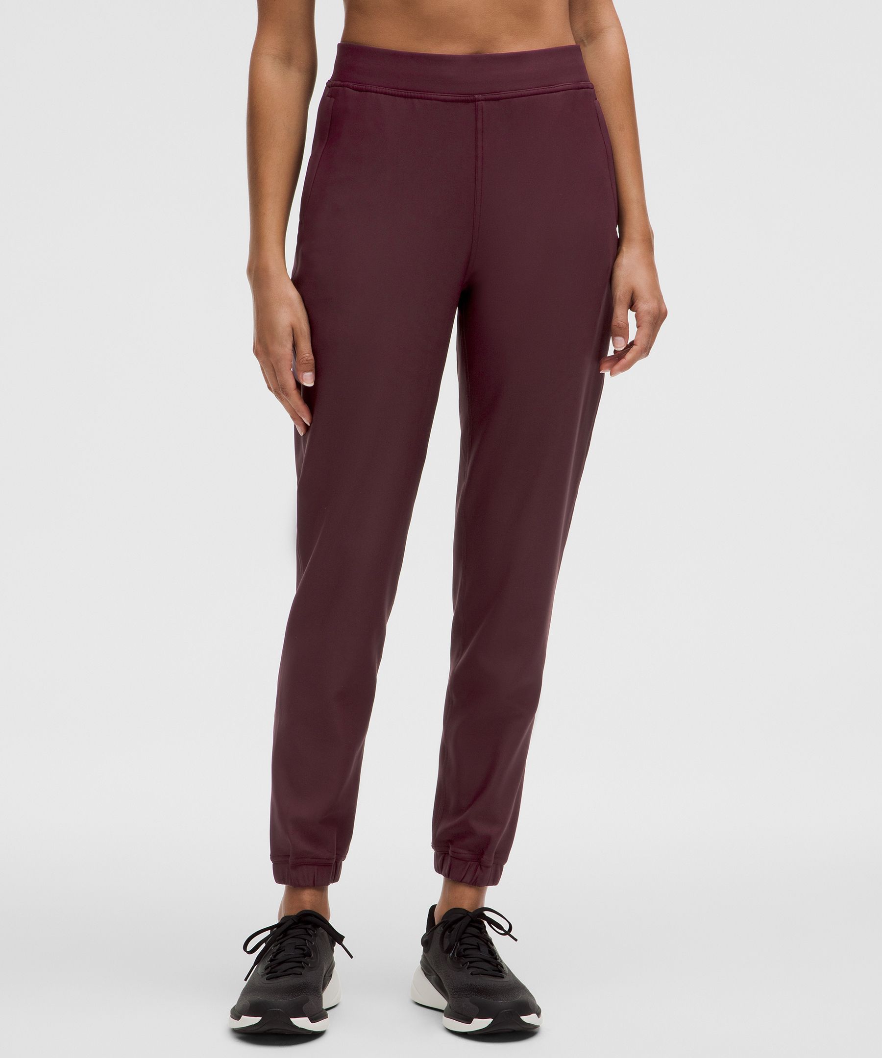 Adapted State High-Rise Fleece Jogger Full Length - Burgundy,Red