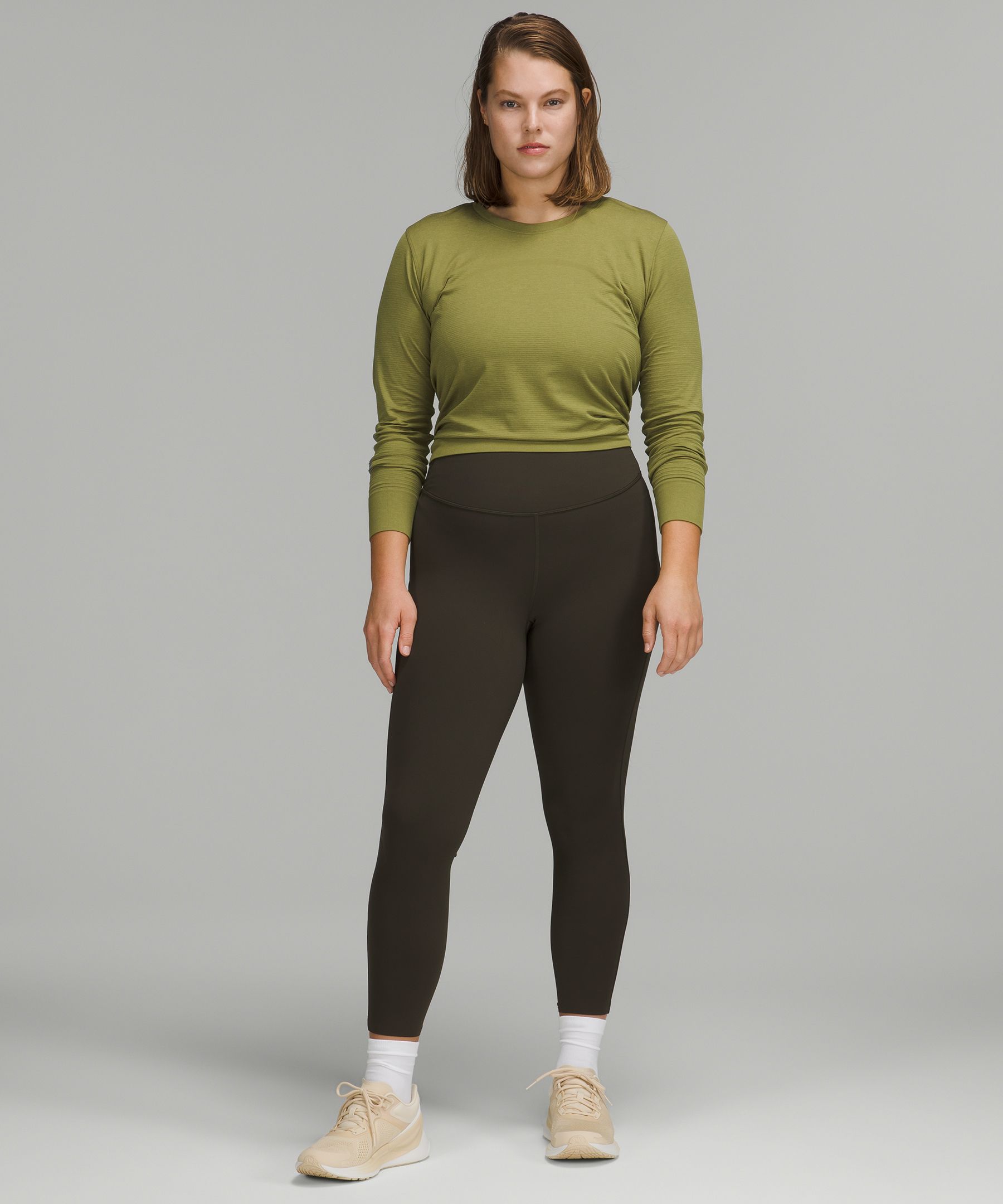 Lululemon Base Pace High-Rise Crop 23 - City Grit Green Multi - lulu  fanatics