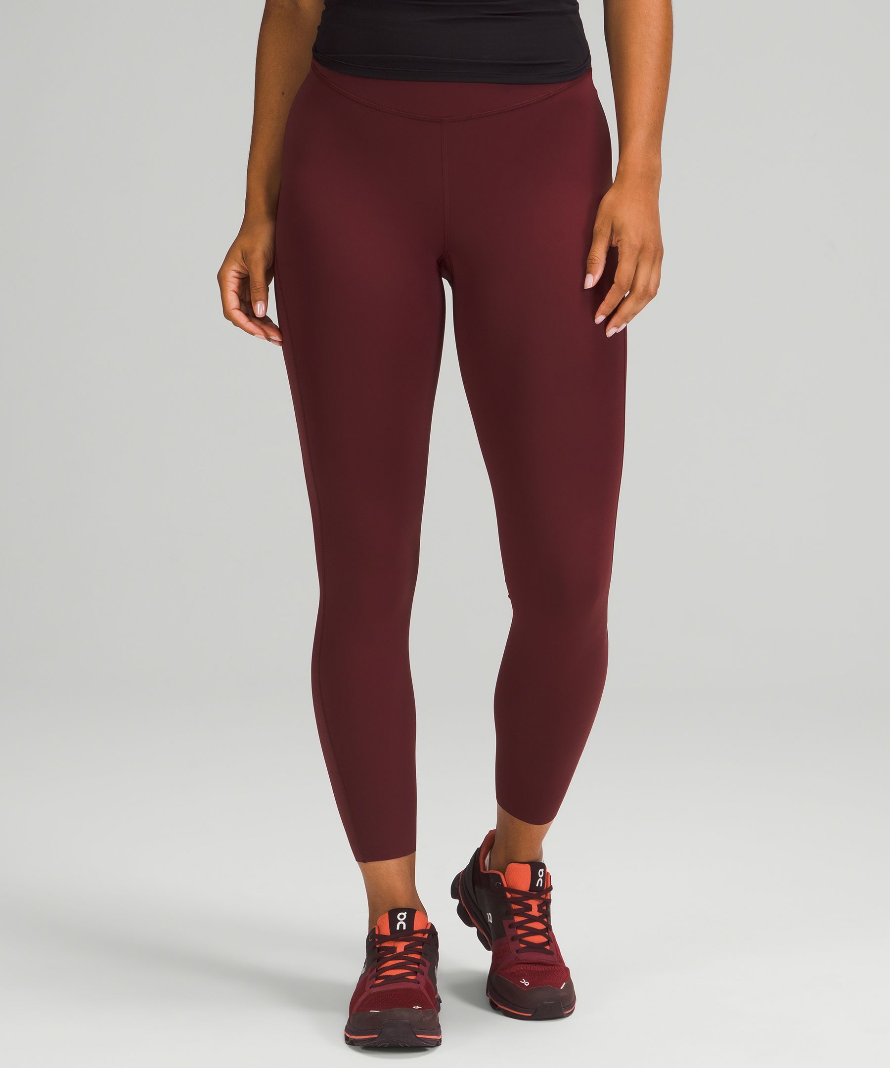 Lululemon Base Pace High-rise Running Tights 25" In Red Merlot