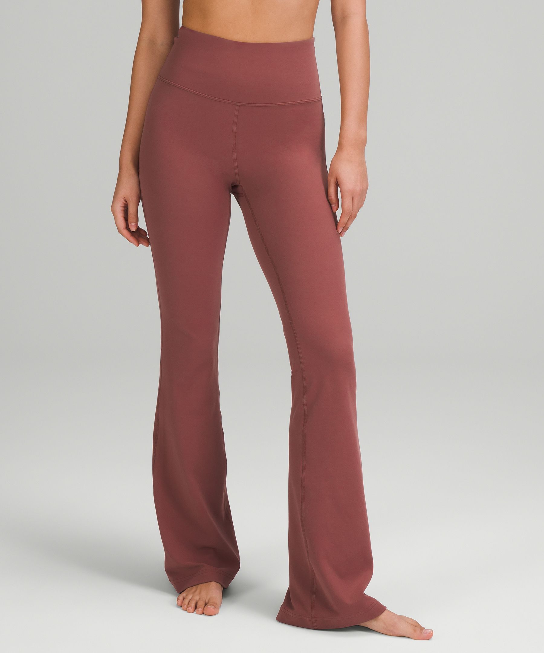 Lululemon Groove Super-high-rise Flared Pants Nulu In Smoky Red