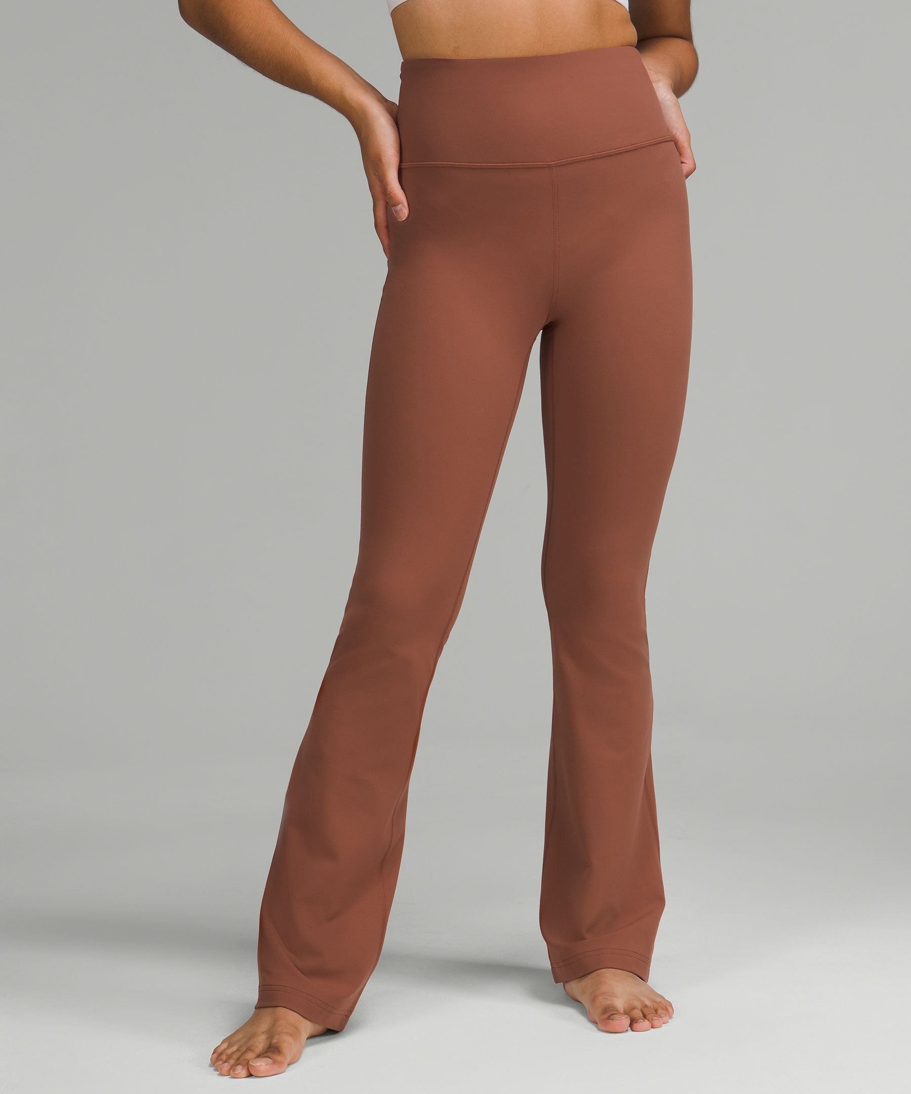 Lululemon Groove Super-high-rise Flared Pants Nulu In Ancient Copper