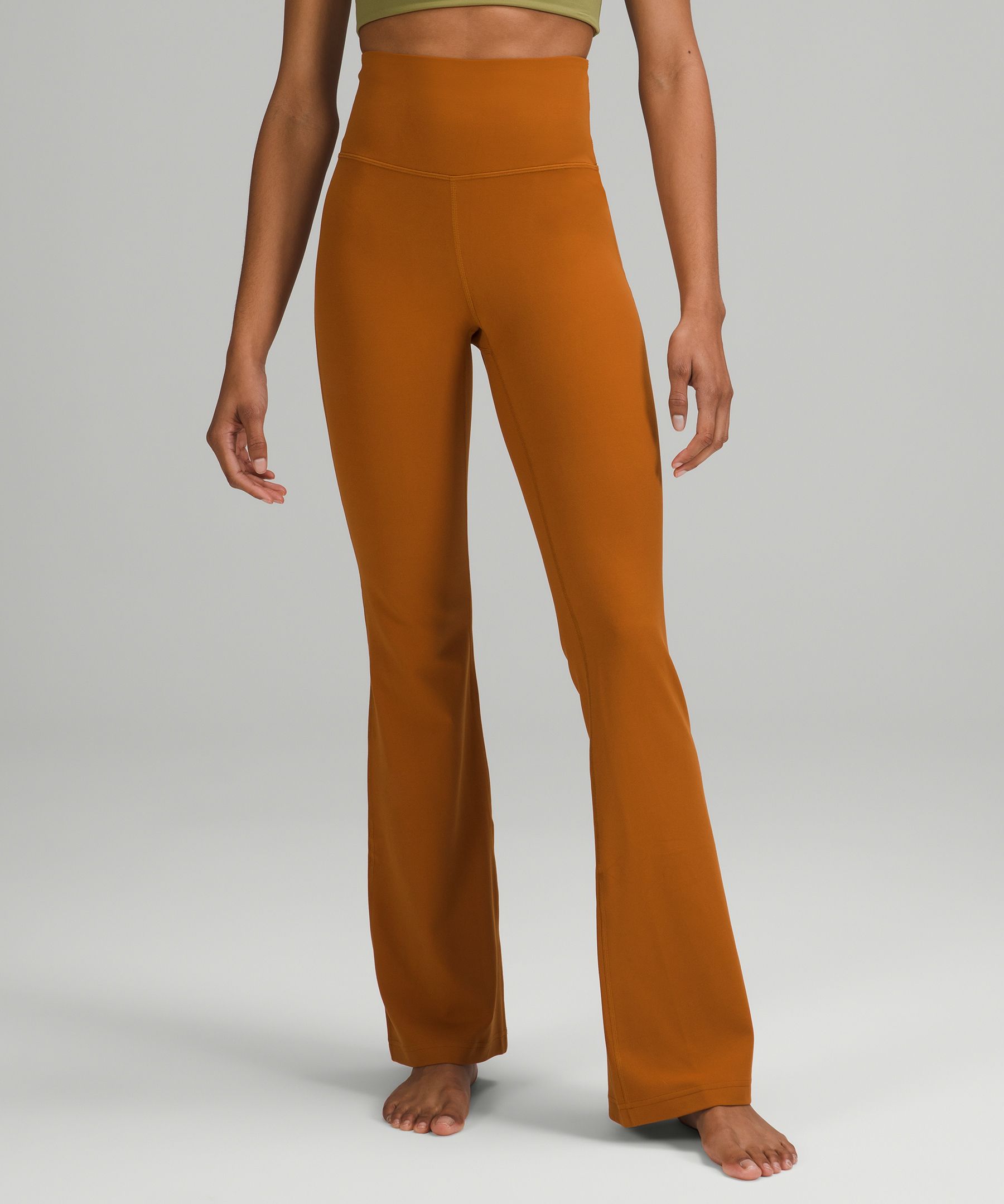 Lululemon Groove Super-high-rise Flared Pants Nulu In Butternut Brown