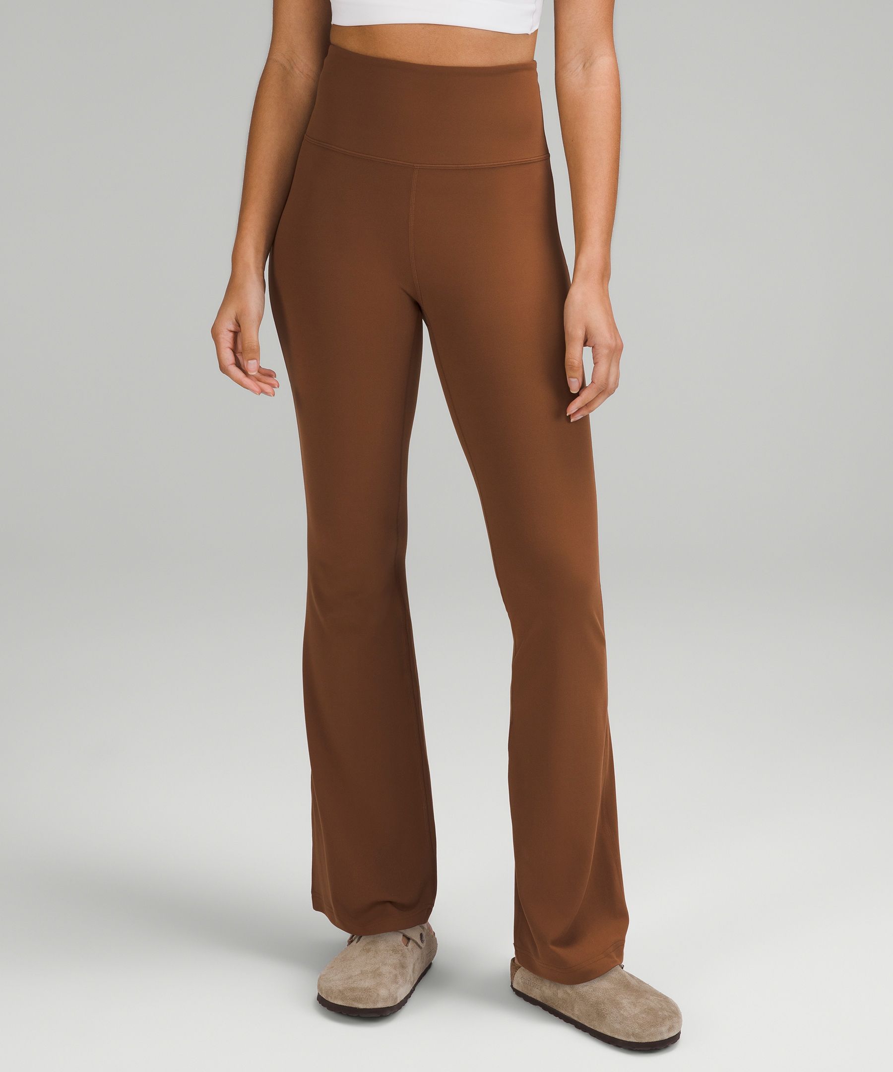 Lululemon Groove Super-high-rise Flared Pants Nulu In Roasted