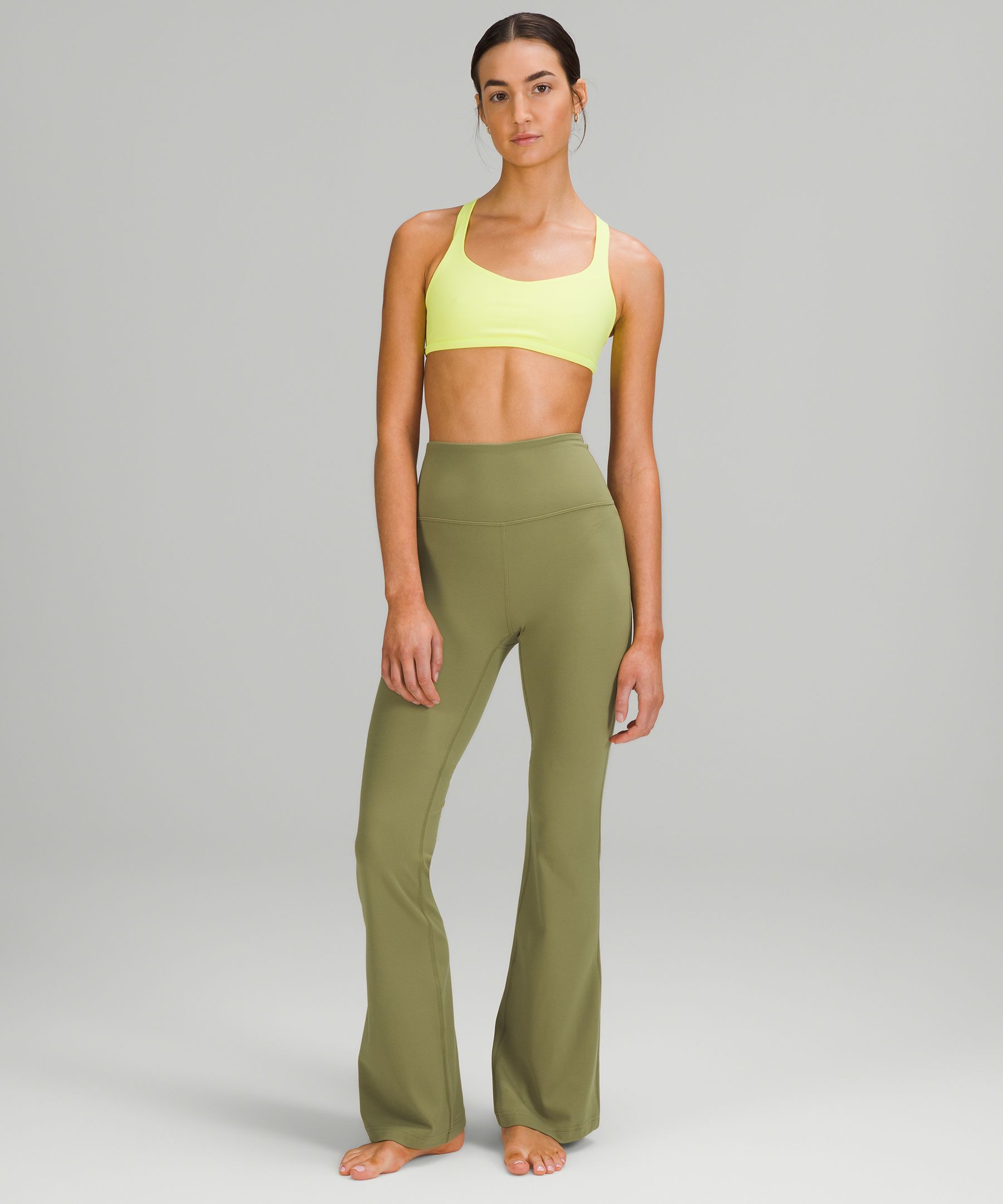 Eco-Friendly Flare Yoga Pants Australia | Layla Flares In Sage