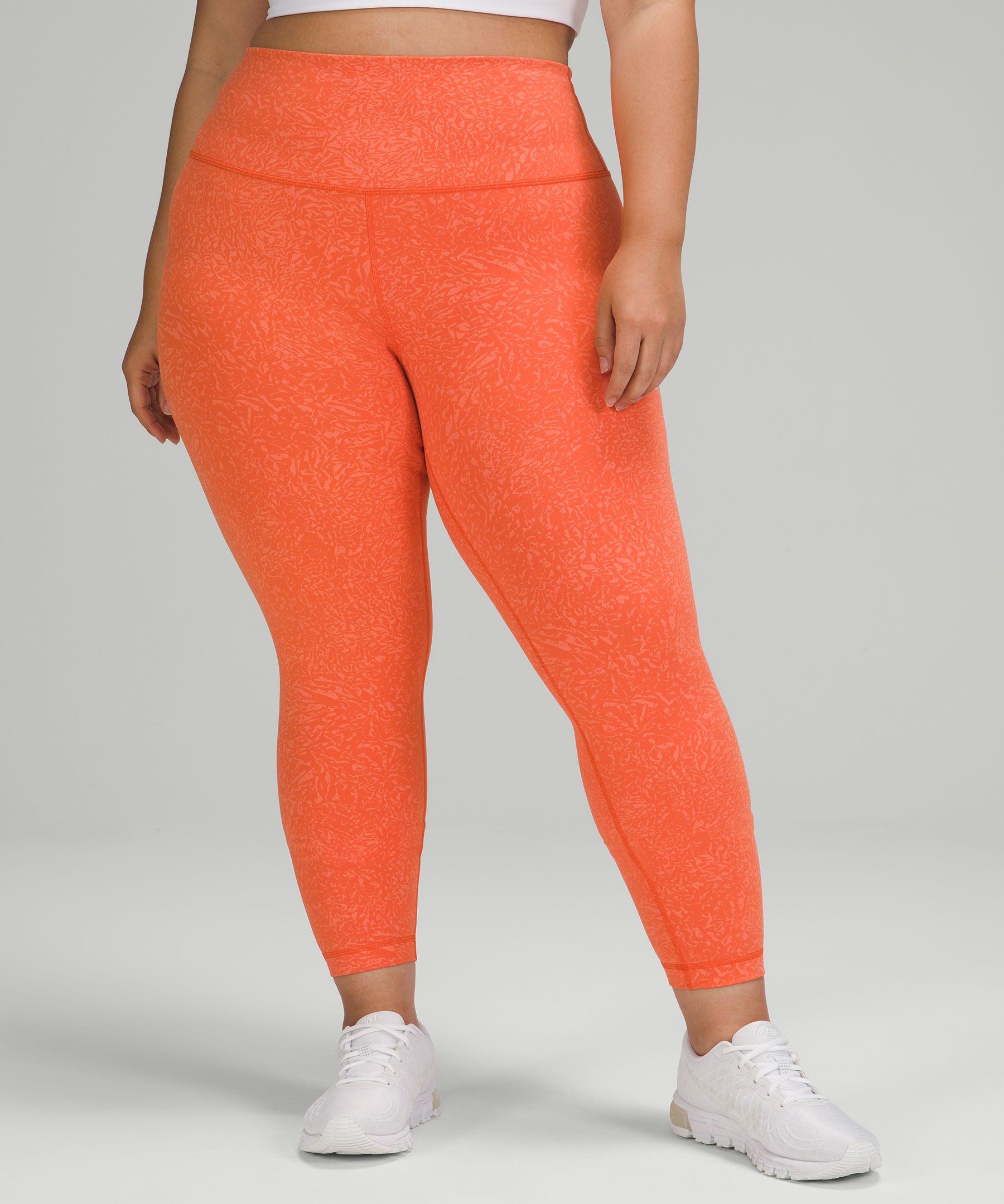 Lululemon Wunder Train High-rise Tights 25" In Crunch Warm Coral