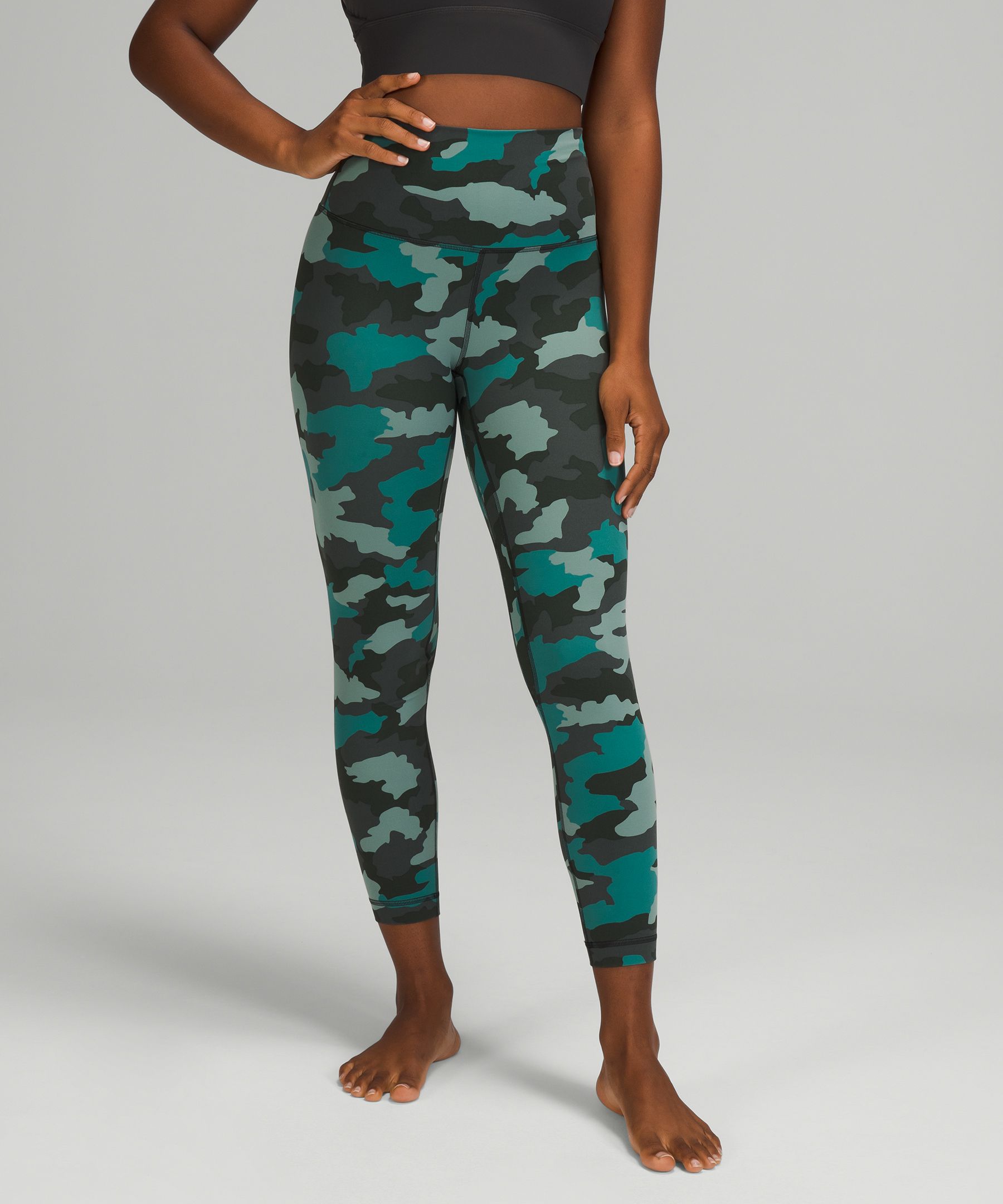 LULULEMON Align Crop 21 (Heritage 365 Camo Deep Coal, 4) at  Women's  Clothing store