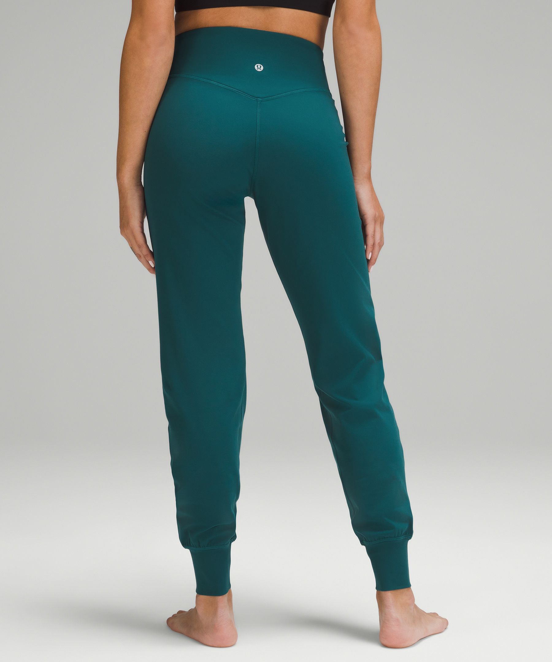 Wearing ETS long sleeve in rainforest green (2), and align joggers