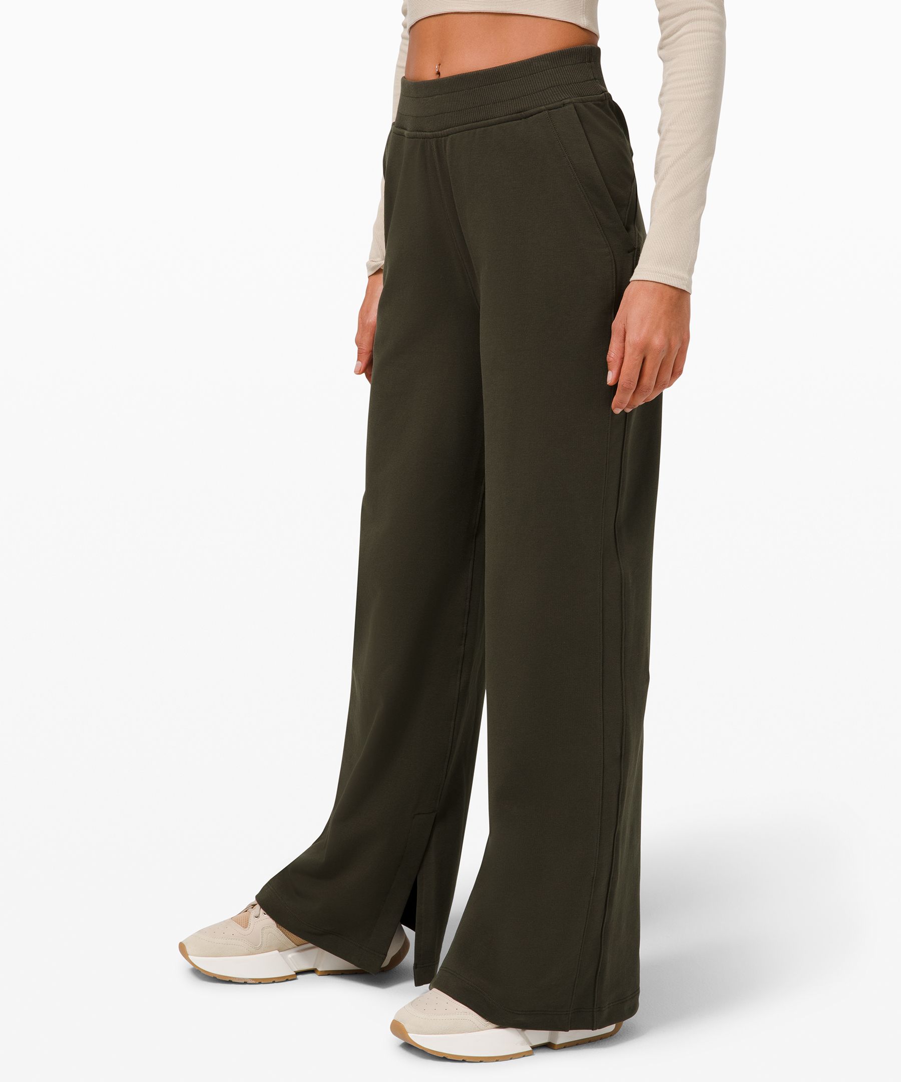 Lululemon La Wide Leg Side Split High-rise Pants In Trench | ModeSens