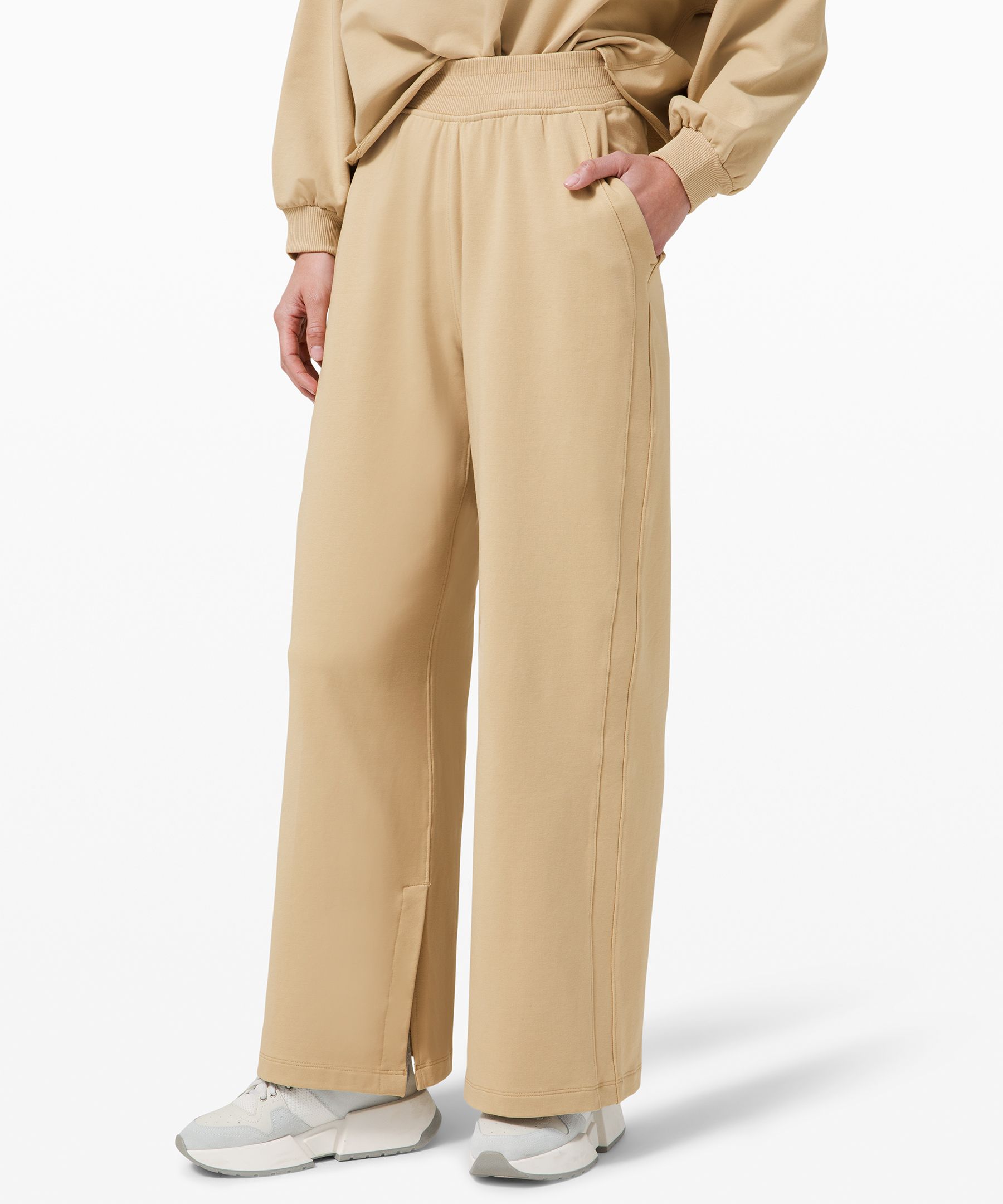 Lululemon La Wide Leg Side Split High-rise Pant In Green | ModeSens